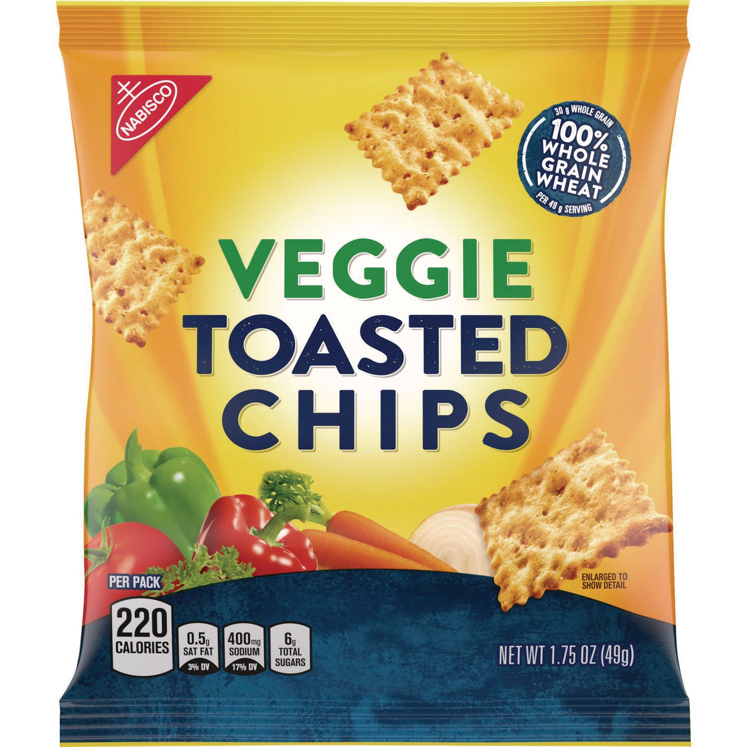 Nabisco® Wheat Thins Toasted Veggie Chips, 1.75 oz Bag, 60/Carton