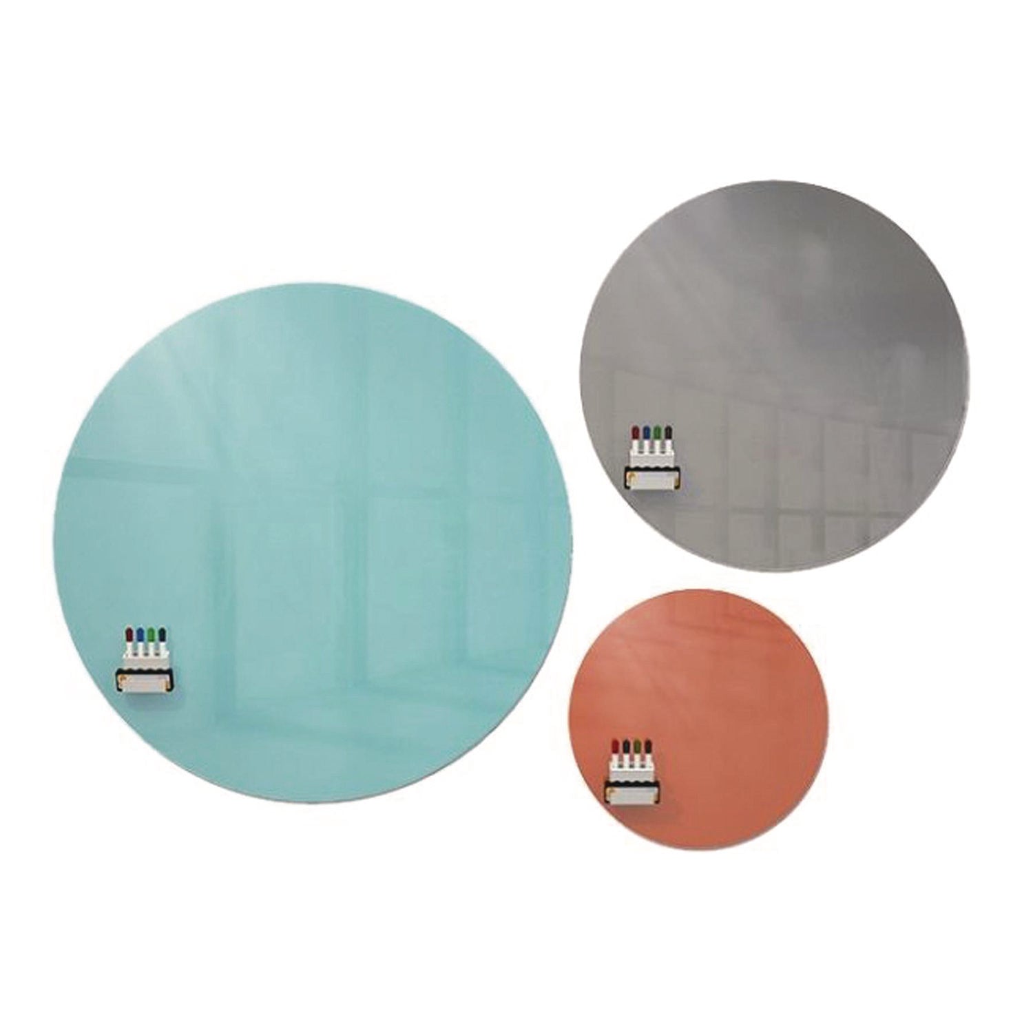 Ghent Coda Low Profile Circular Magnetic Glassboard, 48 x 48, Smoke Surface