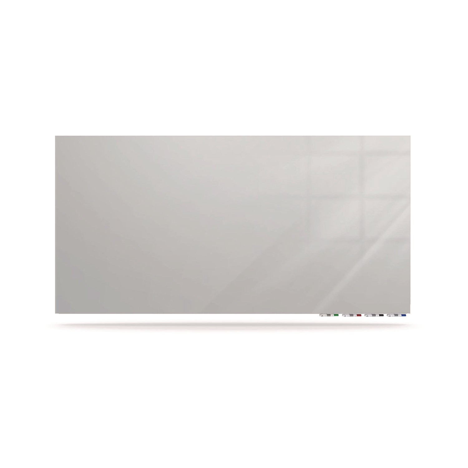 Ghent Aria Low-Profile Frameless Magnetic Glassboard, 120" x 48", Gray Surface