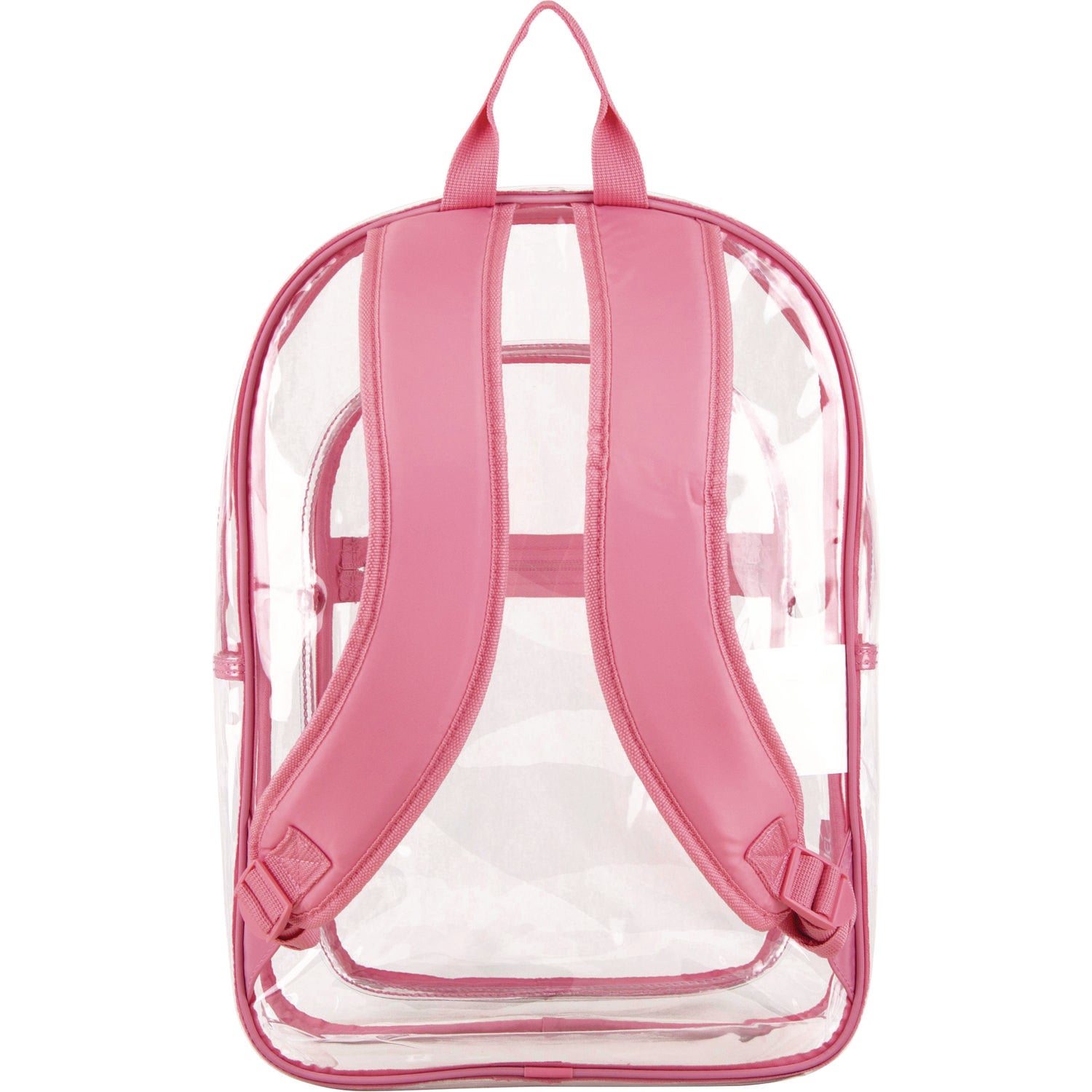 Eastsport® Clear with Color Trim Backpack, 11.5" x 5" x 16.5", Clear/Pink