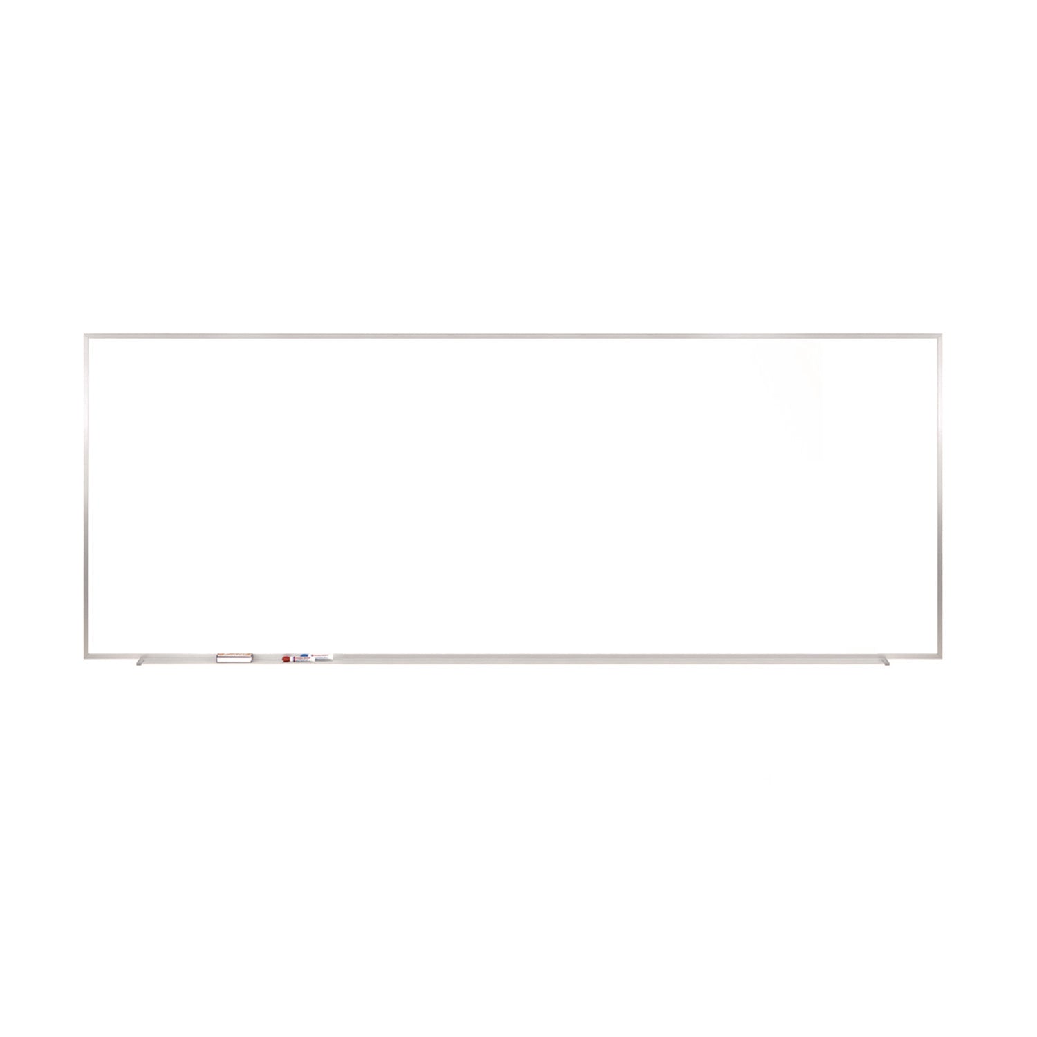 Ghent M1 Porcelain Magnetic Whiteboard, 87.91" x 48.5", White Surface, Satin Aluminum Frame