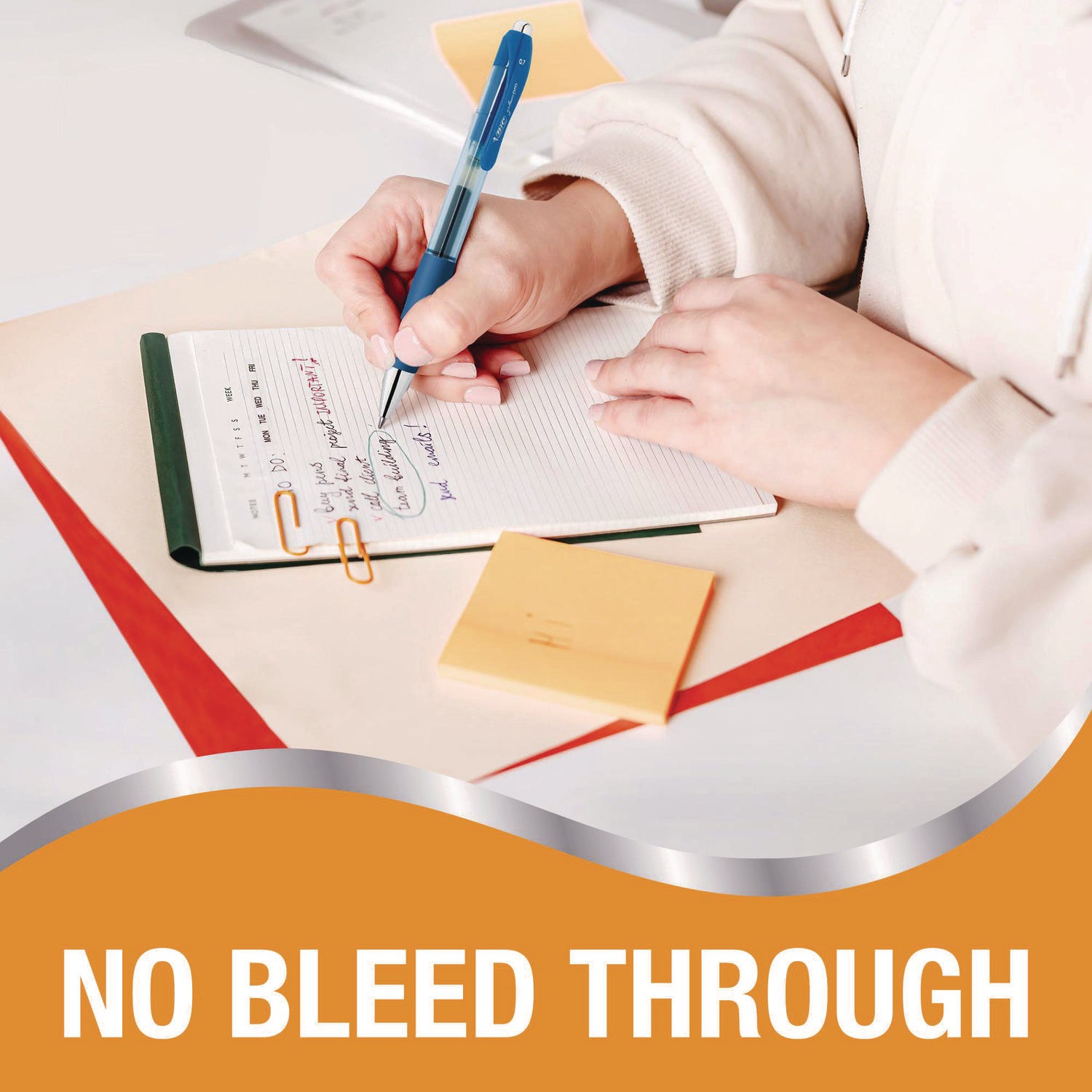 BIC® Gel-ocity Pro Quick Dry Gel Pen, Retractable, Medium 0.7 mm, Blue Ink, Blue/Clear Barrel, 12/Pack