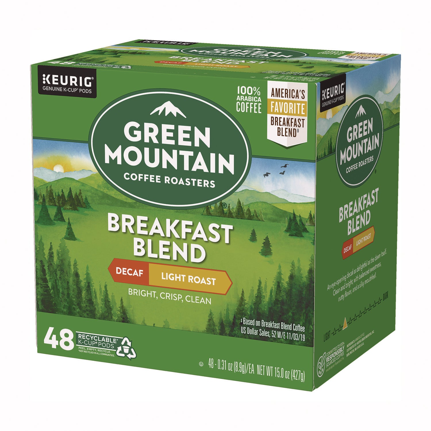 Green Mountain Coffee® Breakfast Blend Decaf Coffee K-Cups, 48/Box