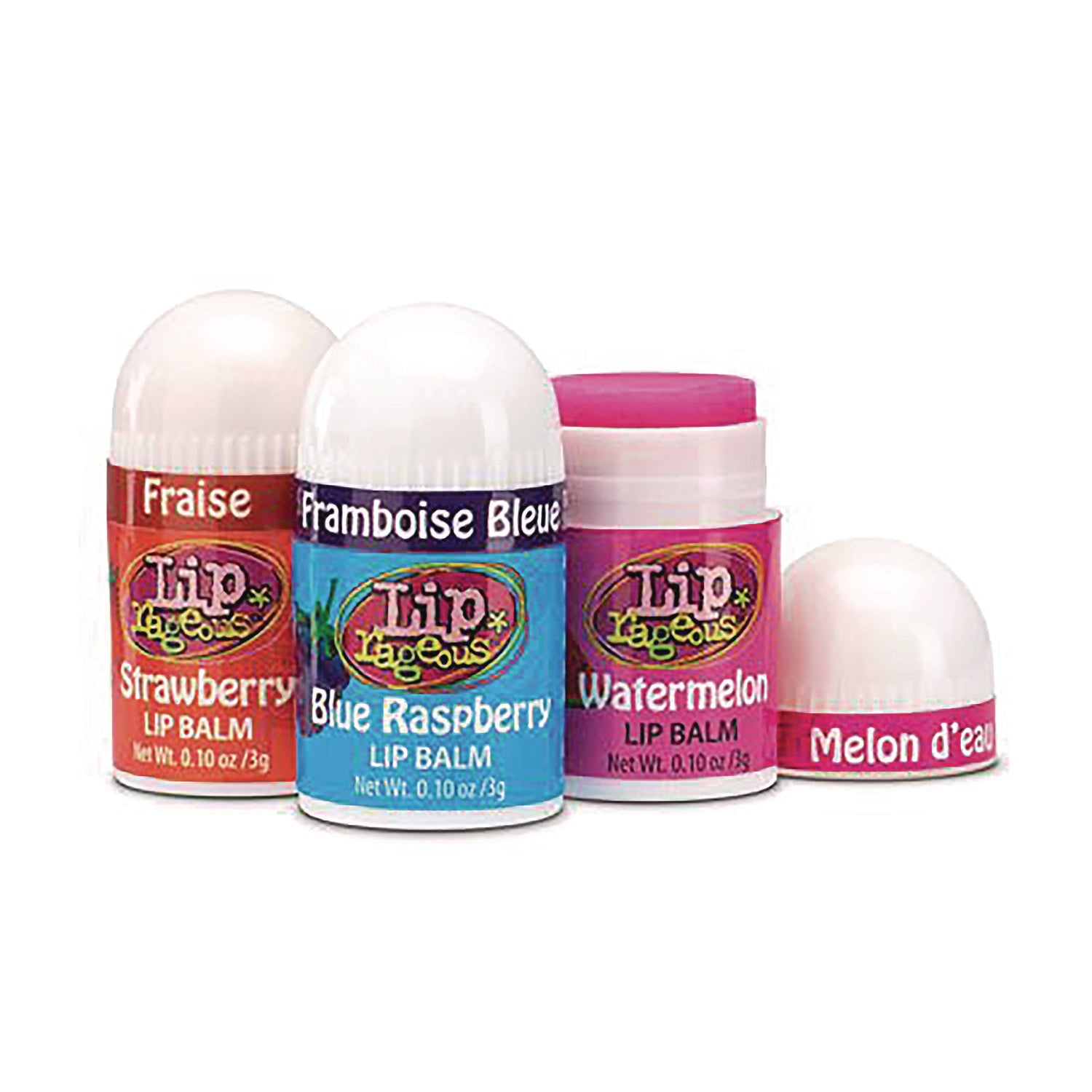 Lip Rageous Lip Balm with Aloe Vera and Vitamin E, Assorted, 0.1 oz Tube, 100/Box