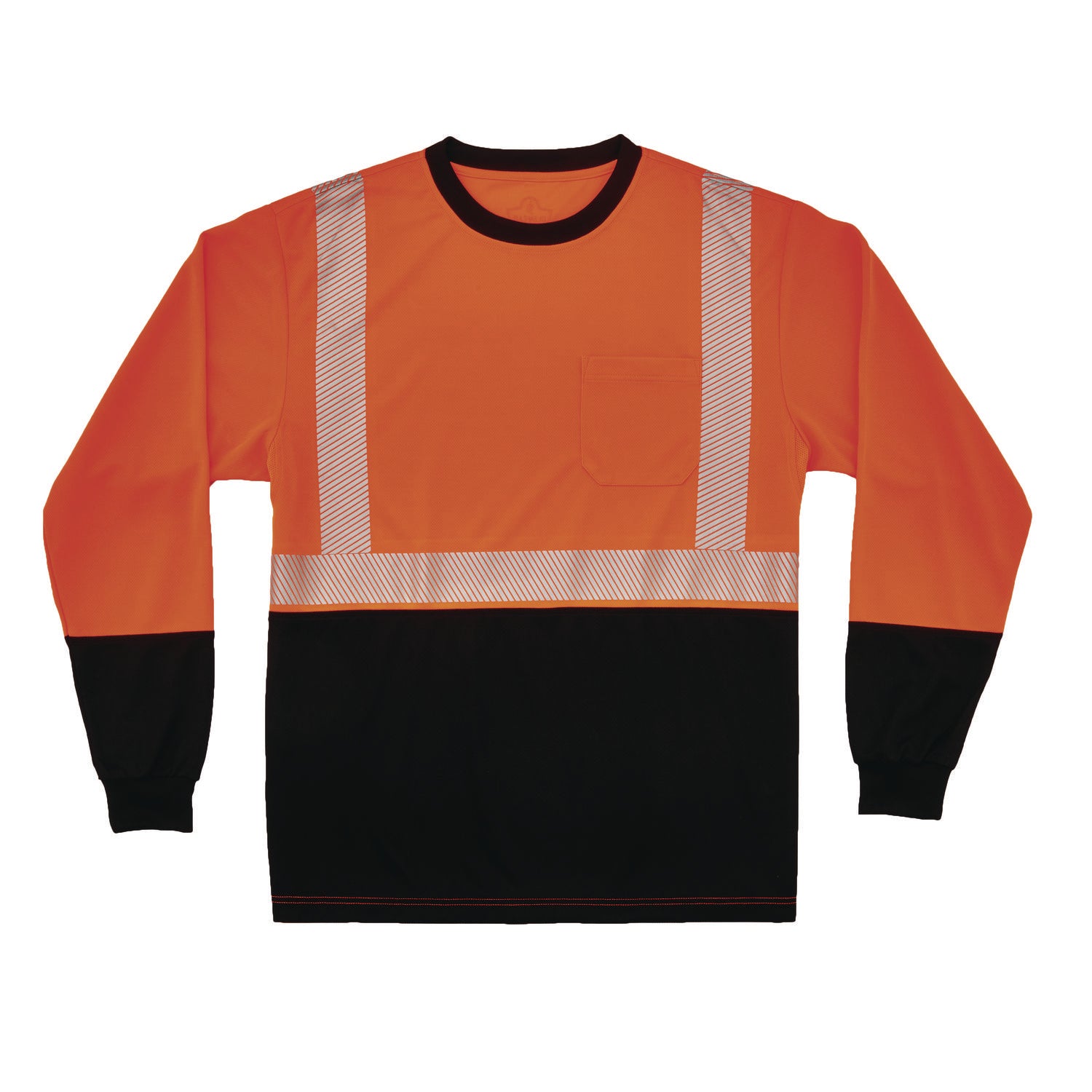 ergodyne® GloWear 8281BK Class 2 Long Sleeve Shirt with Black Bottom, X-Small, Orange