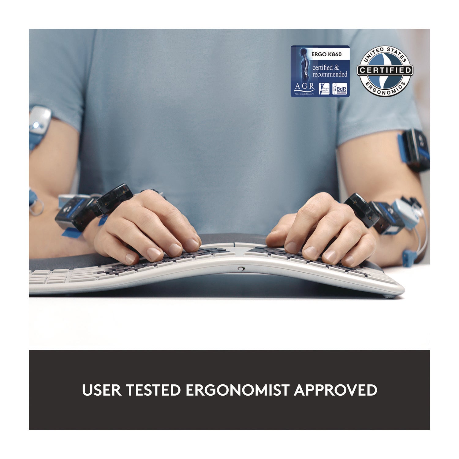 Logitech® ERGO K860 Wireless Keyboard, Graphite