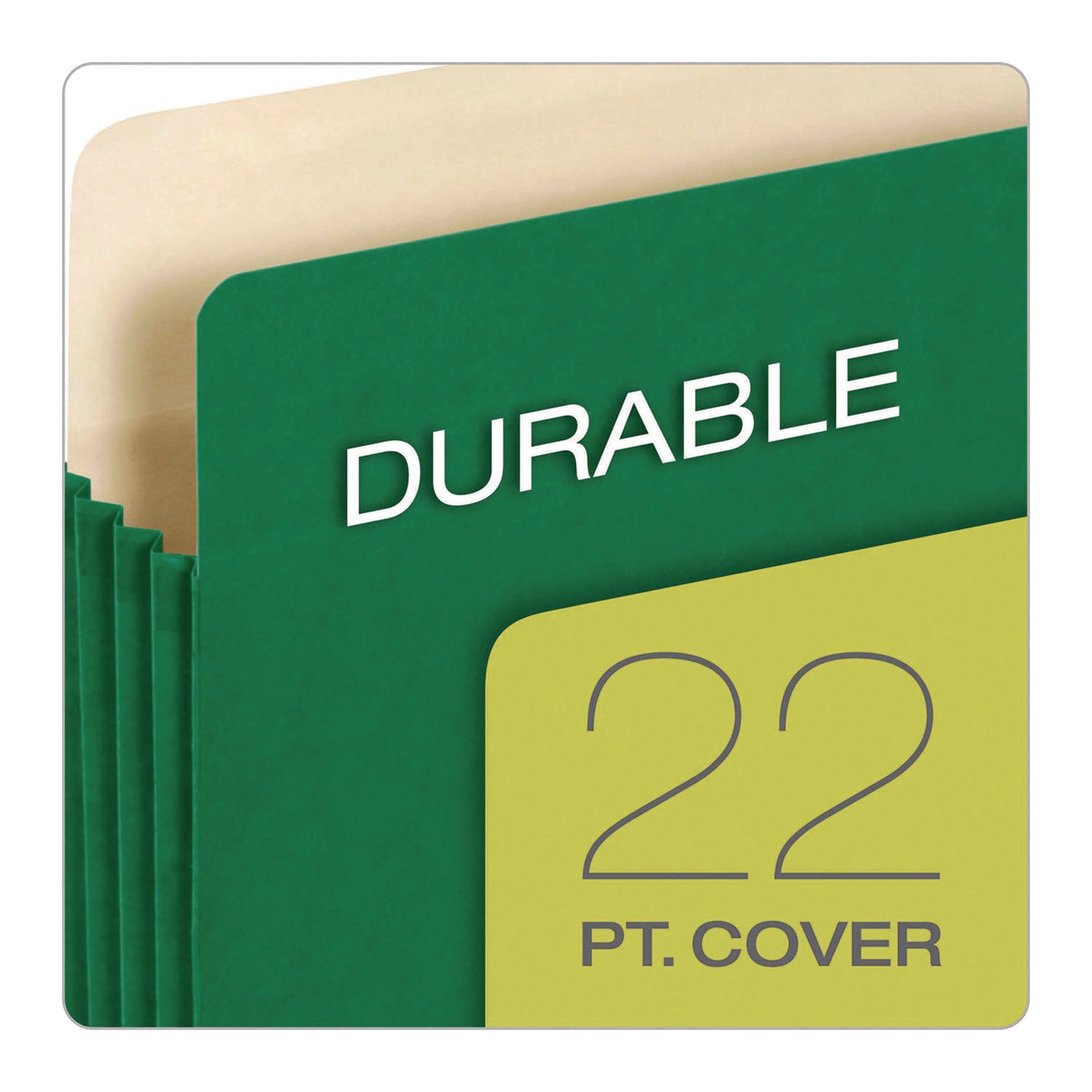 Pendaflex® Reinforced File Pocket, 5.25" Expansion, Letter Size, Green, 10/Box