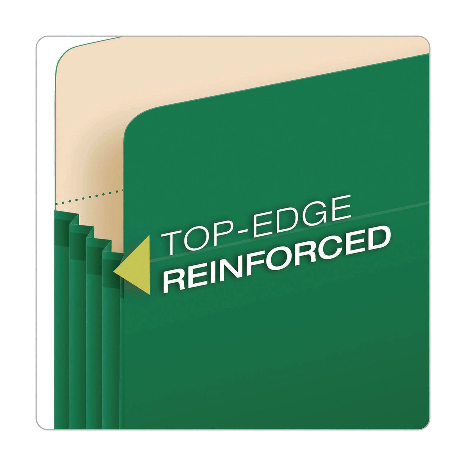 Pendaflex® Reinforced File Pocket, 5.25" Expansion, Letter Size, Green, 10/Box