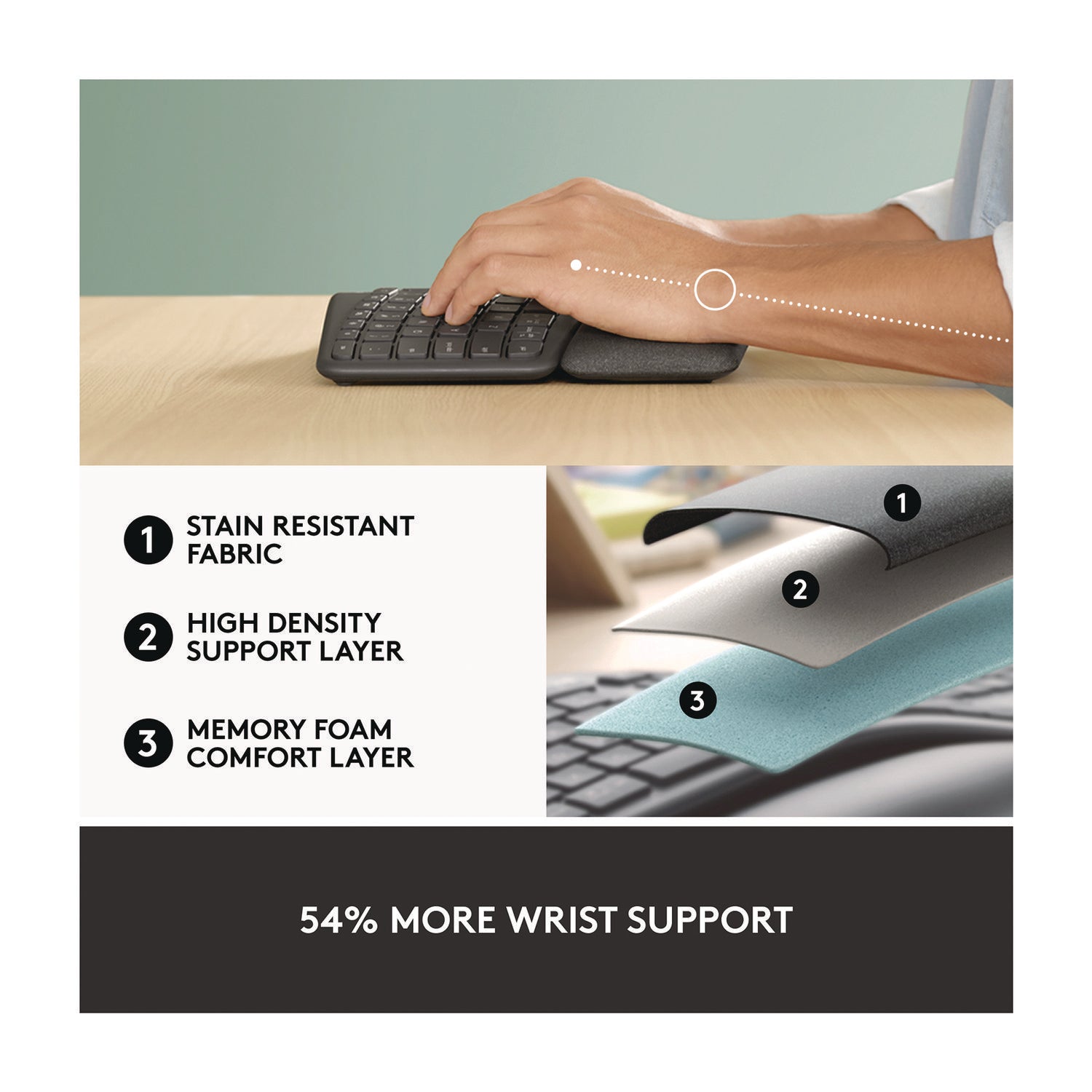 Logitech® ERGO K860 Wireless Keyboard, Graphite