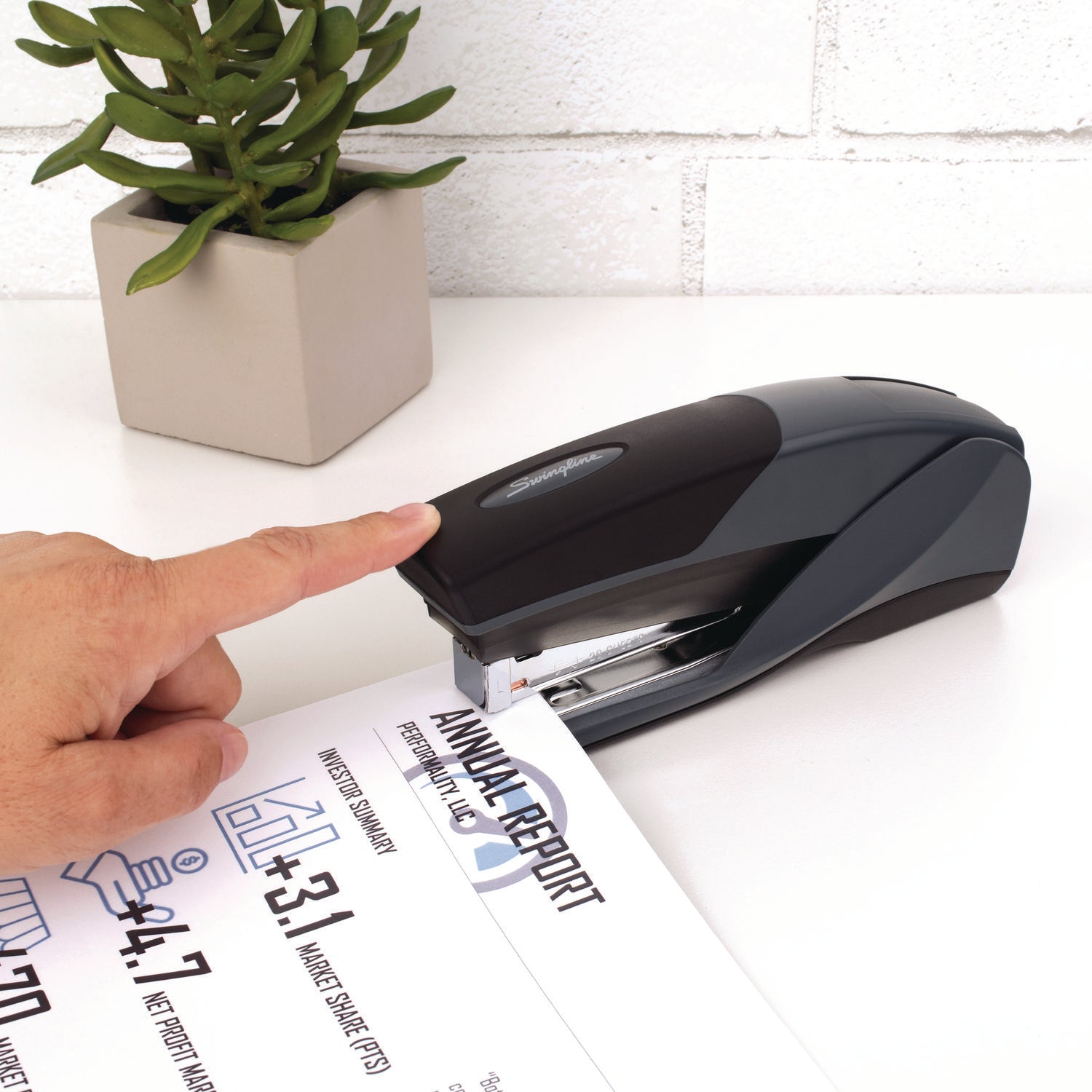 Swingline® Eztouch Reduced Effort Stapler, 20-Sheet Capacity, Black