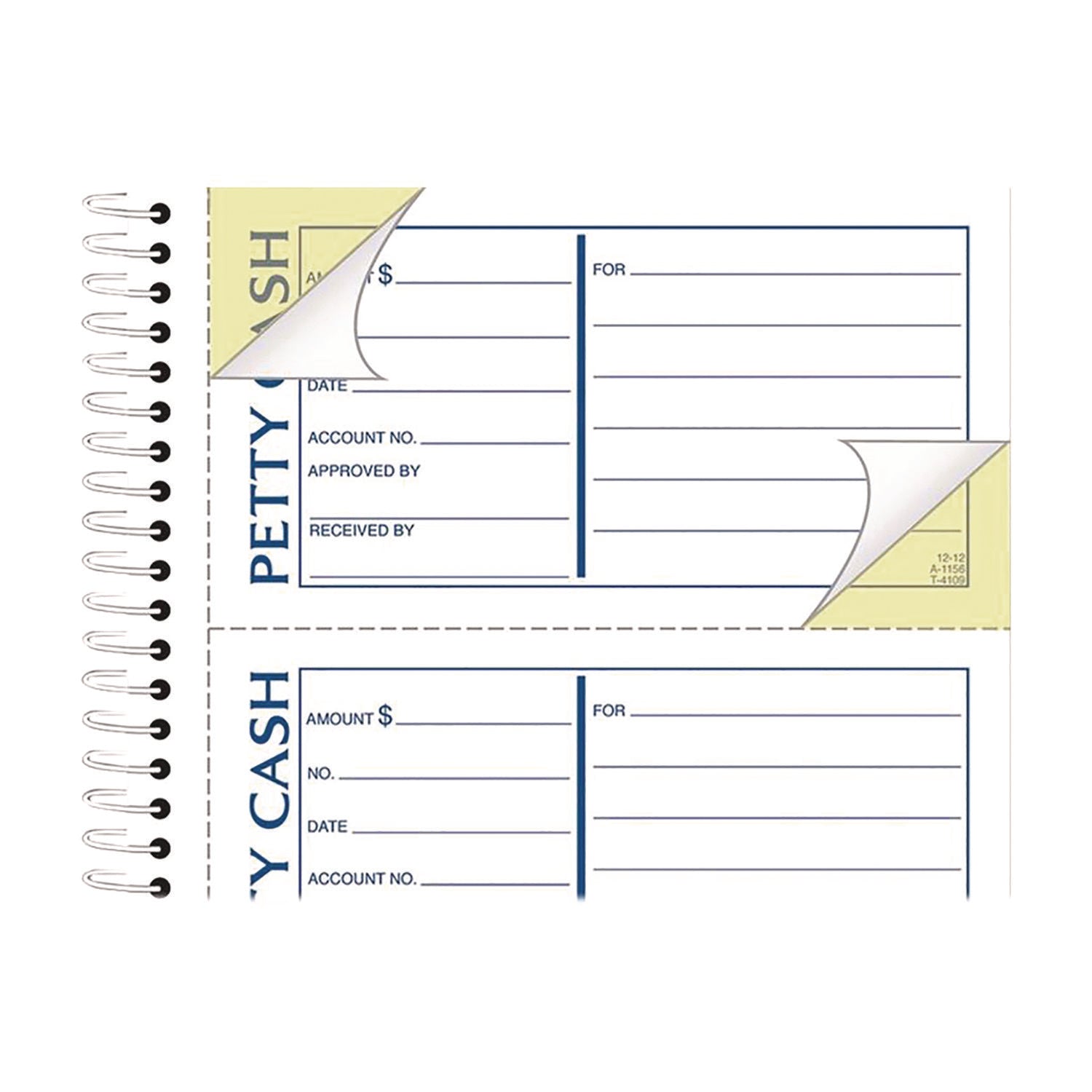 Adams® Petty Cash Receipt Book, Two-Part Carbonless, 5 x 2.75, 4 Forms/Sheet, 200 Forms Total