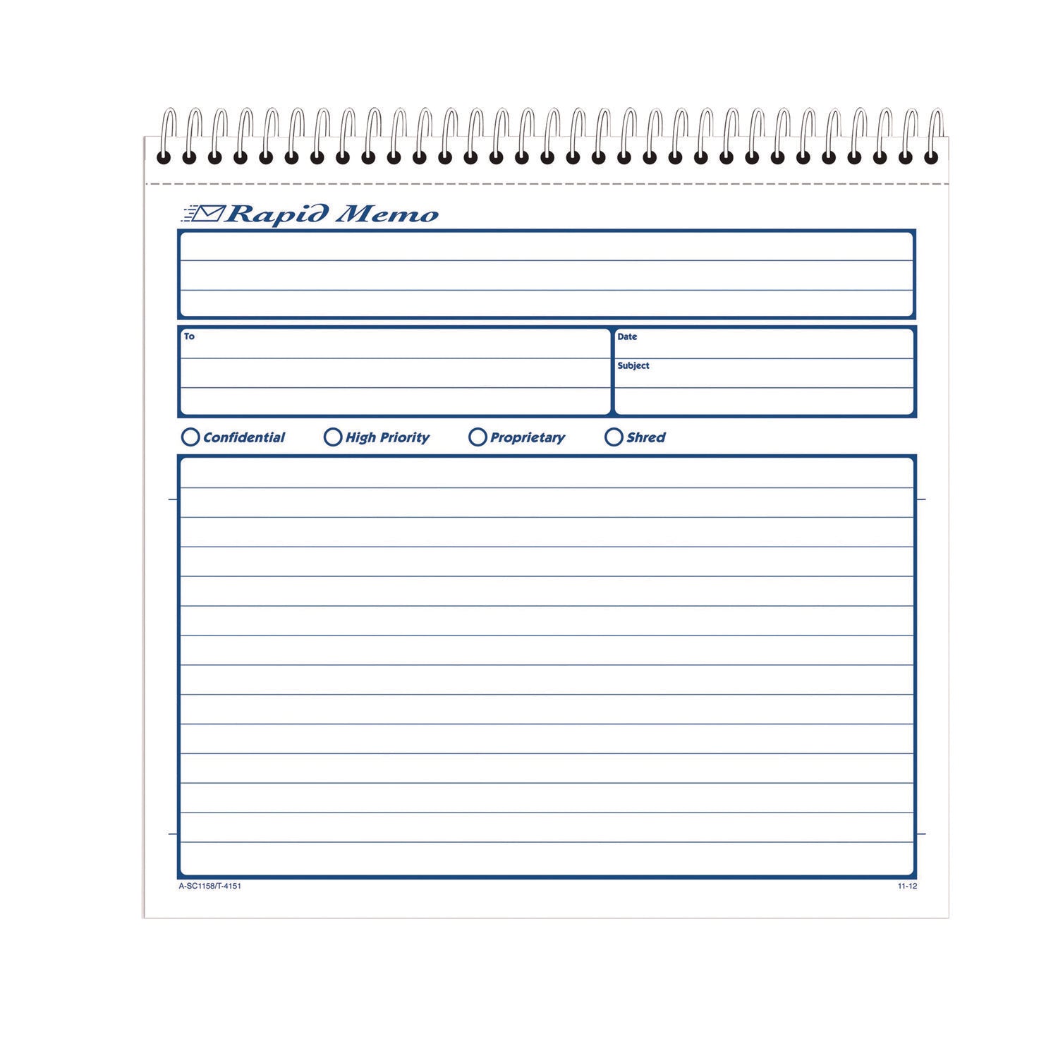 Adams® Rapid Memo Pad, Two-Part Carbonless, 8.5 x 7.75, 50 Forms Total