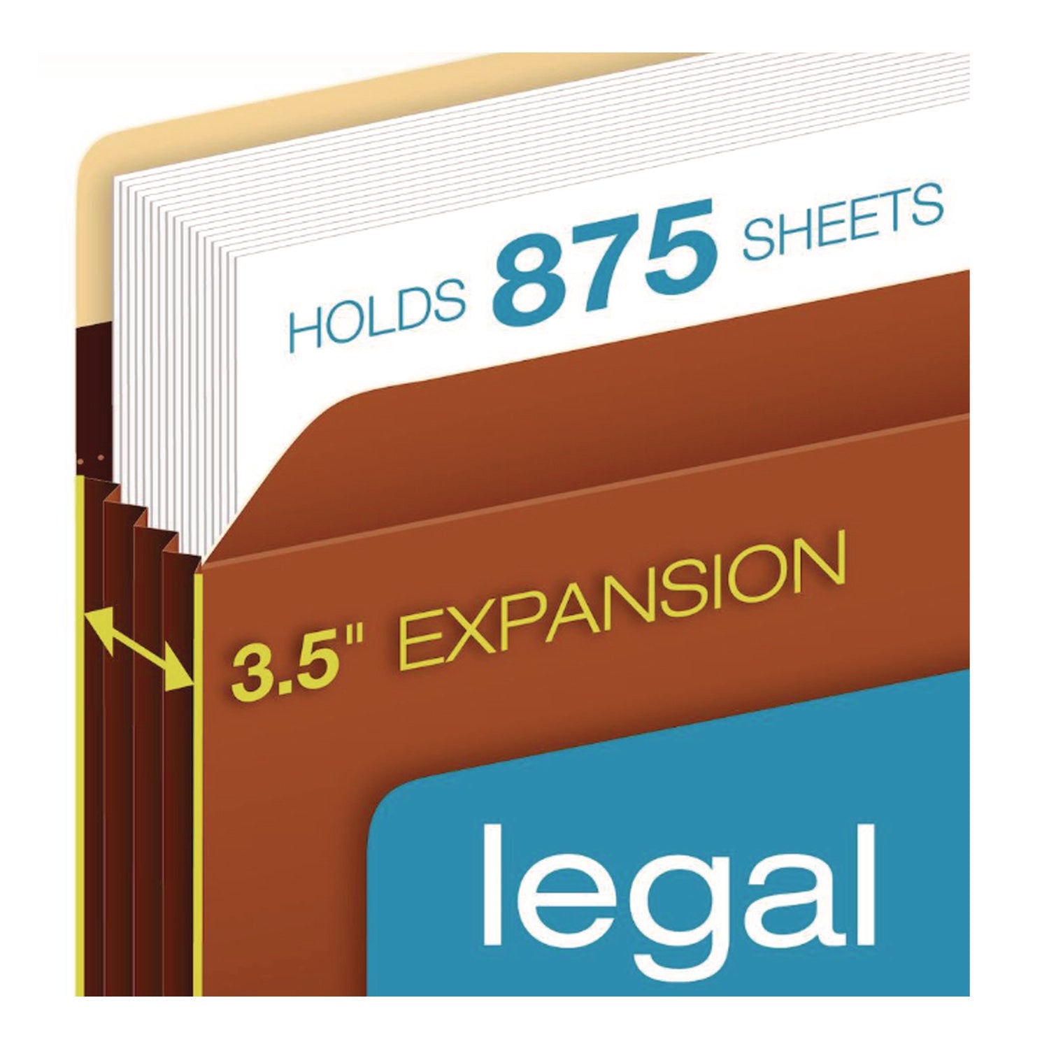 Pendaflex® Tyvek Heavy-Duty Reinforced File Pockets, 3.5" Expansion, Letter Size, Redrope, 10/Box