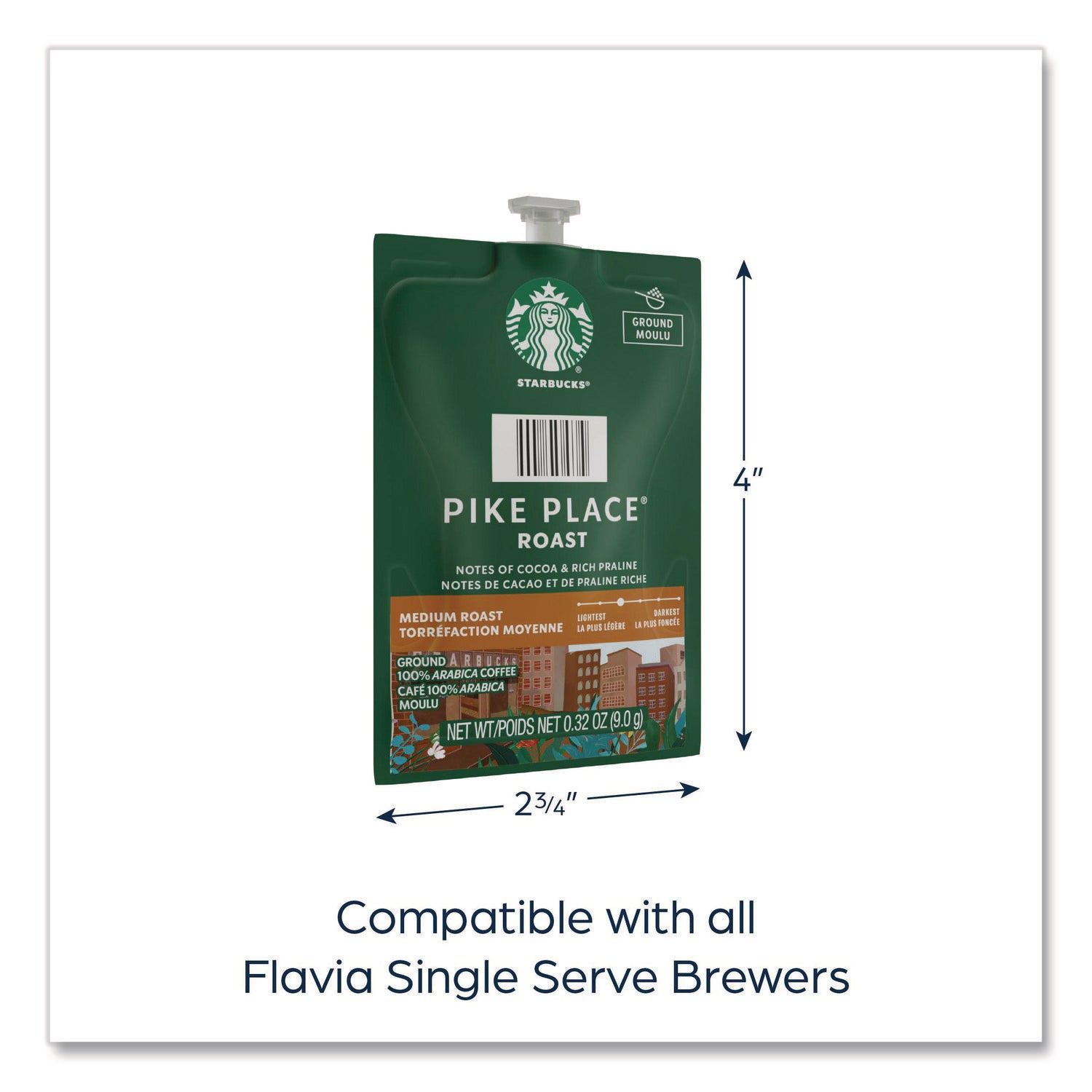 FLAVIA® Starbucks Pike Place Roast Coffee Freshpack, 38/Carton