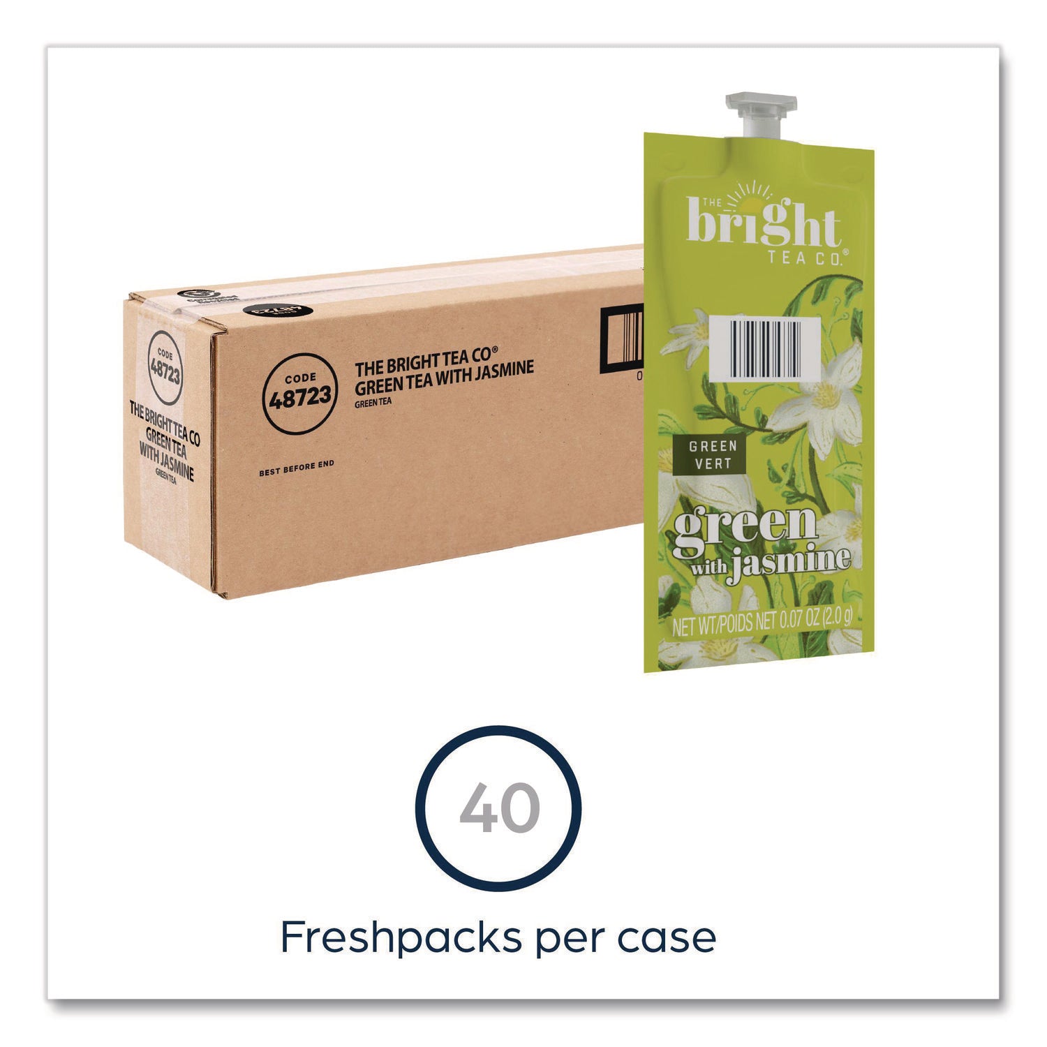 FLAVIA® The Bright Tea Co. Green with Jasmine Tea Freshpack, 40/Carton