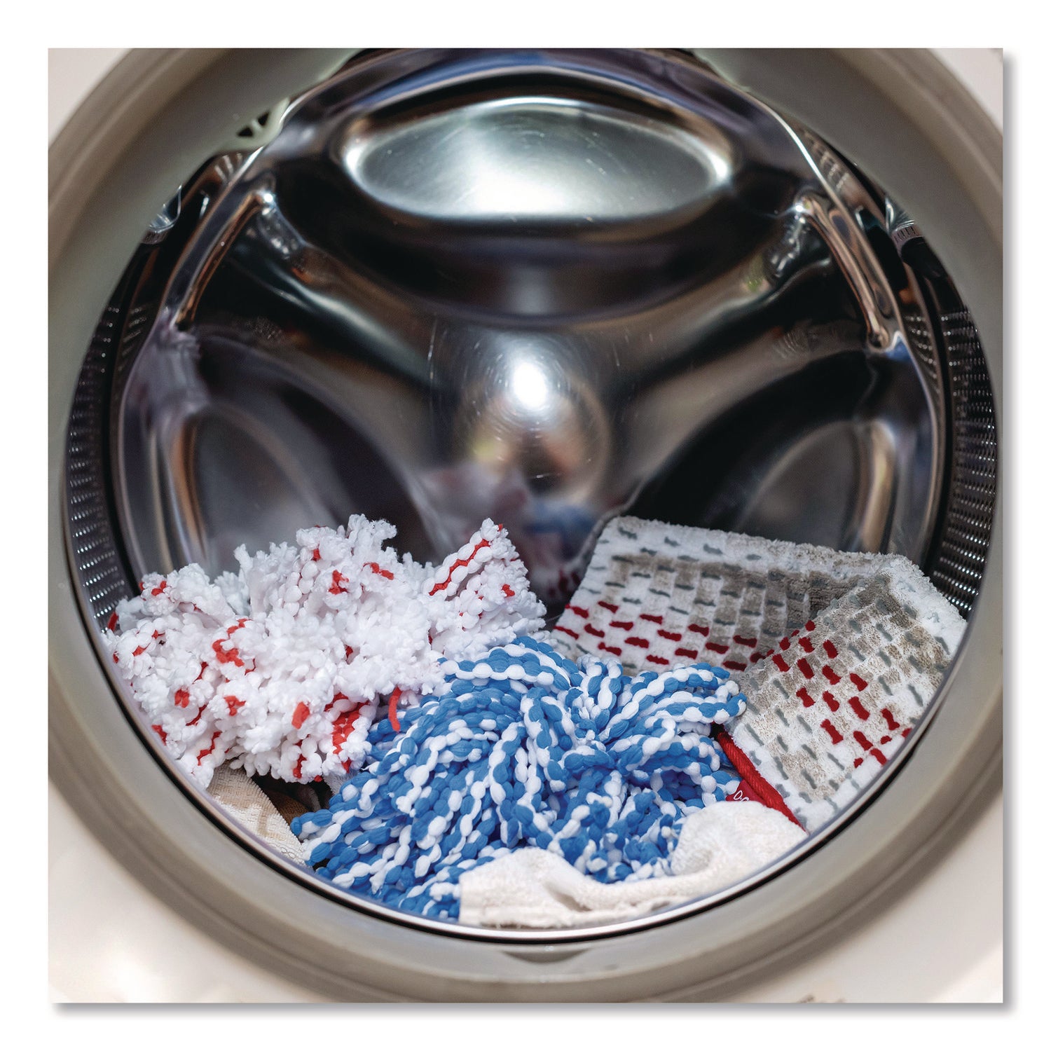 O-Cedar® Rinse Clean Refill, Microfiber, Custom Size for Rinse Clean Mop System, Blue/White, 2/Pack, 6 Packs/Carton