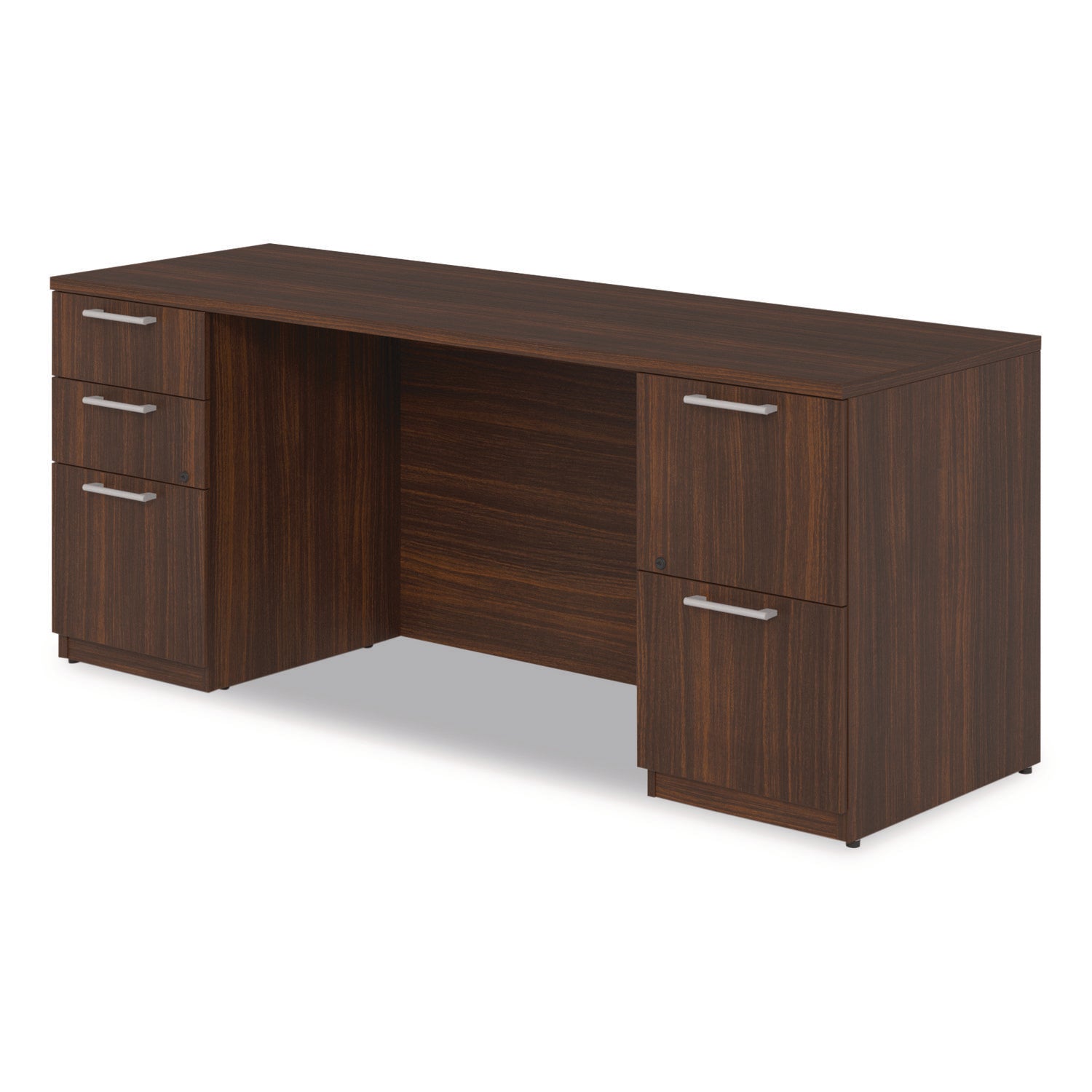 Alera® Alera Seville Series Double Pedestal Credenza, 72w x 24d x 29h, Mahogany