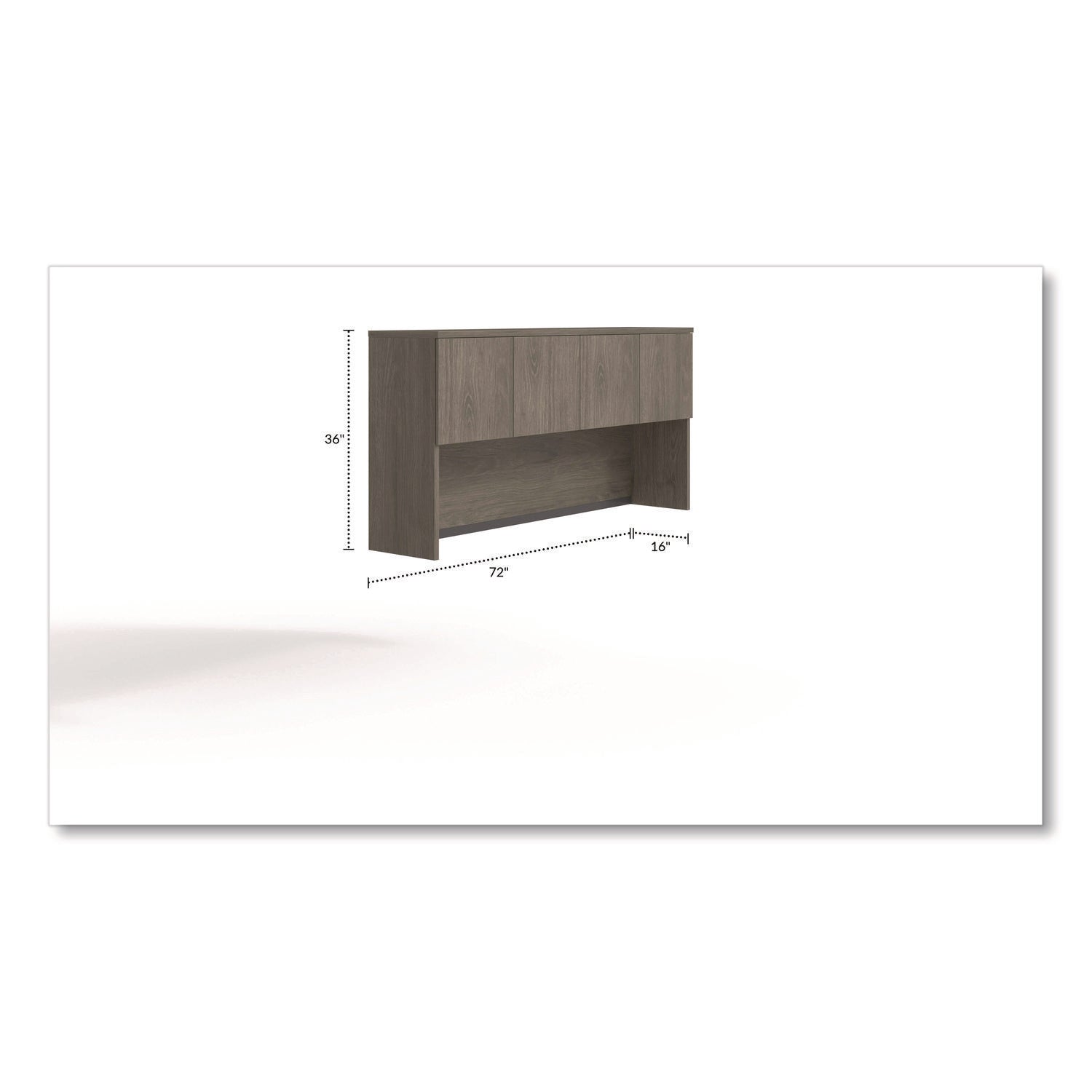 Alera® Alera Seville Hutch with Doors, 4 Compartments, 72" x 16" x 36", Walnut