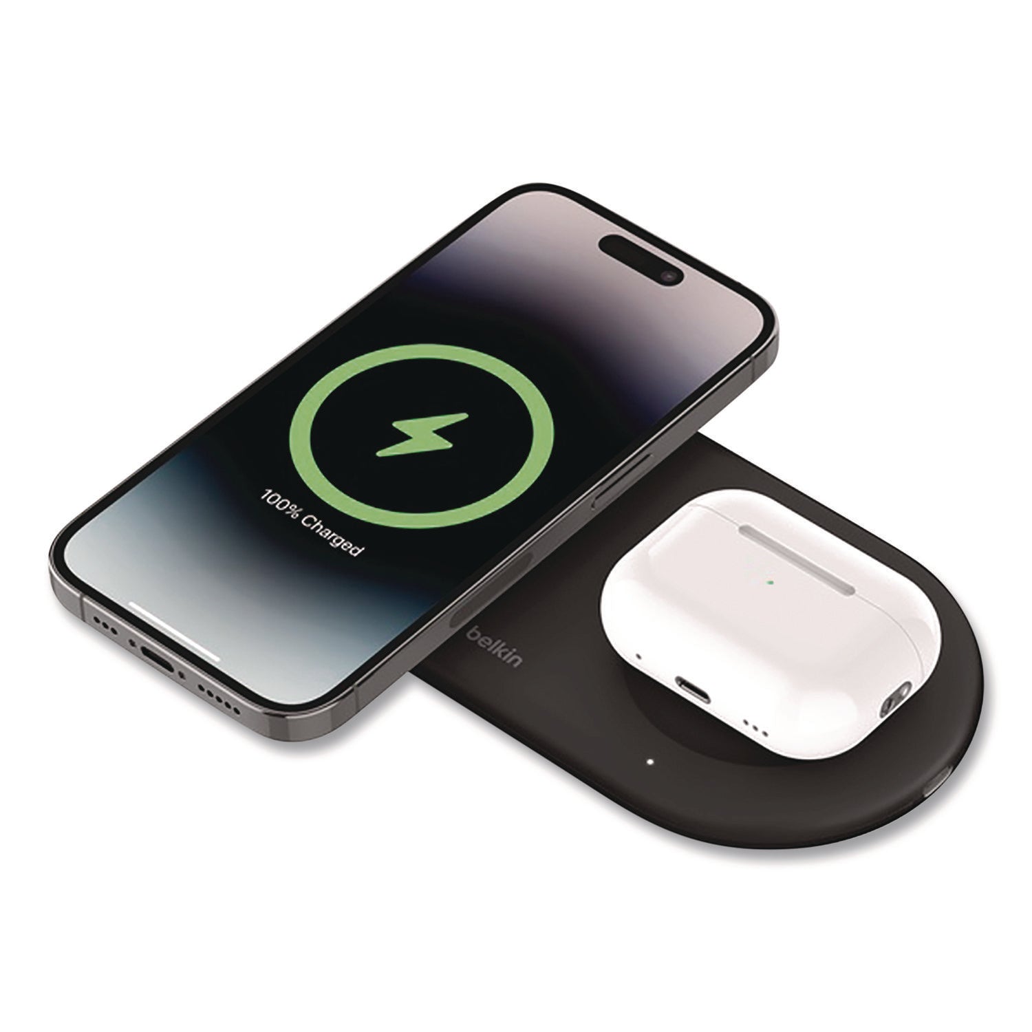 Belkin® BOOST CHARGE Pro 2-in-1 Magnetic Wireless Charging Pad with Qi2, USB-C, 15 W, Black