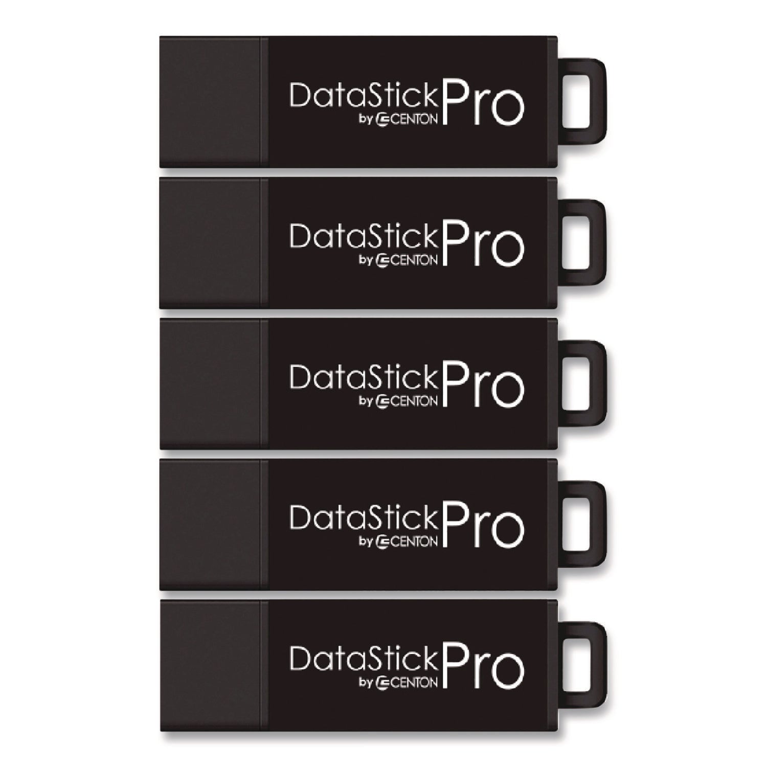 Centon DataStick Pro USB 3.0 Type A Flash Drive, 128 GB, Black, 5/Pack