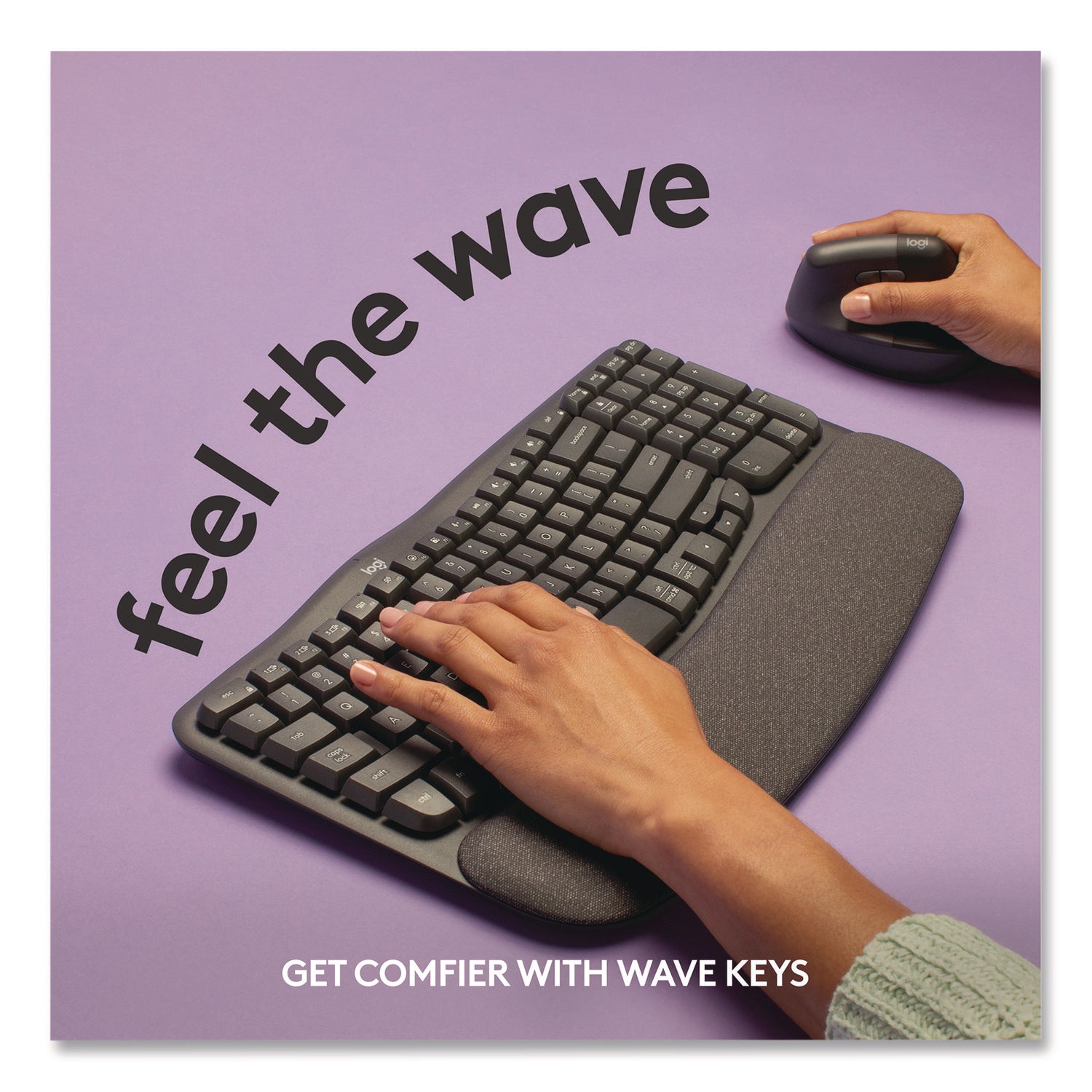 Logitech® ERGO Wave Keyboard for Business, Graphite