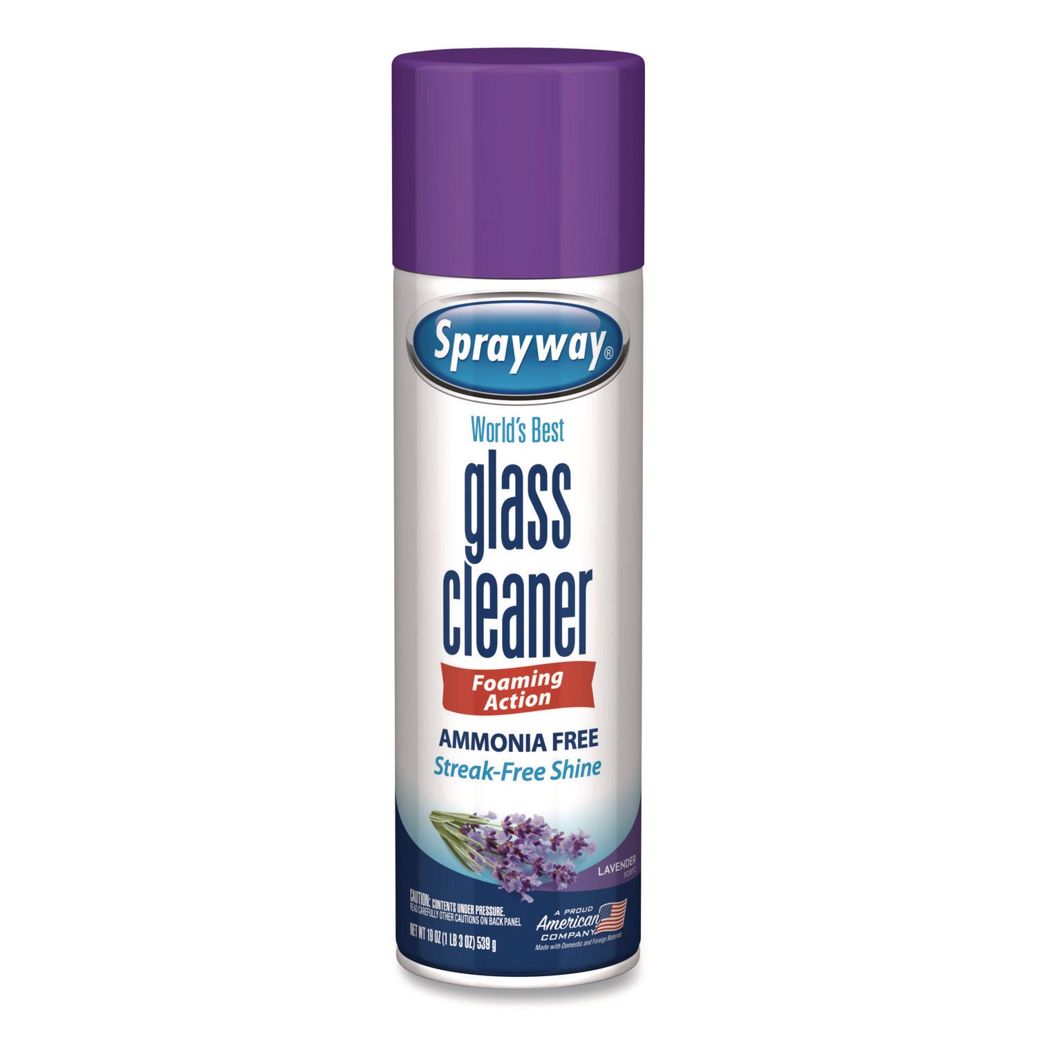 Sprayway® Glass Cleaner, Lavender, 19 oz Aerosol Spray, 6/Carton