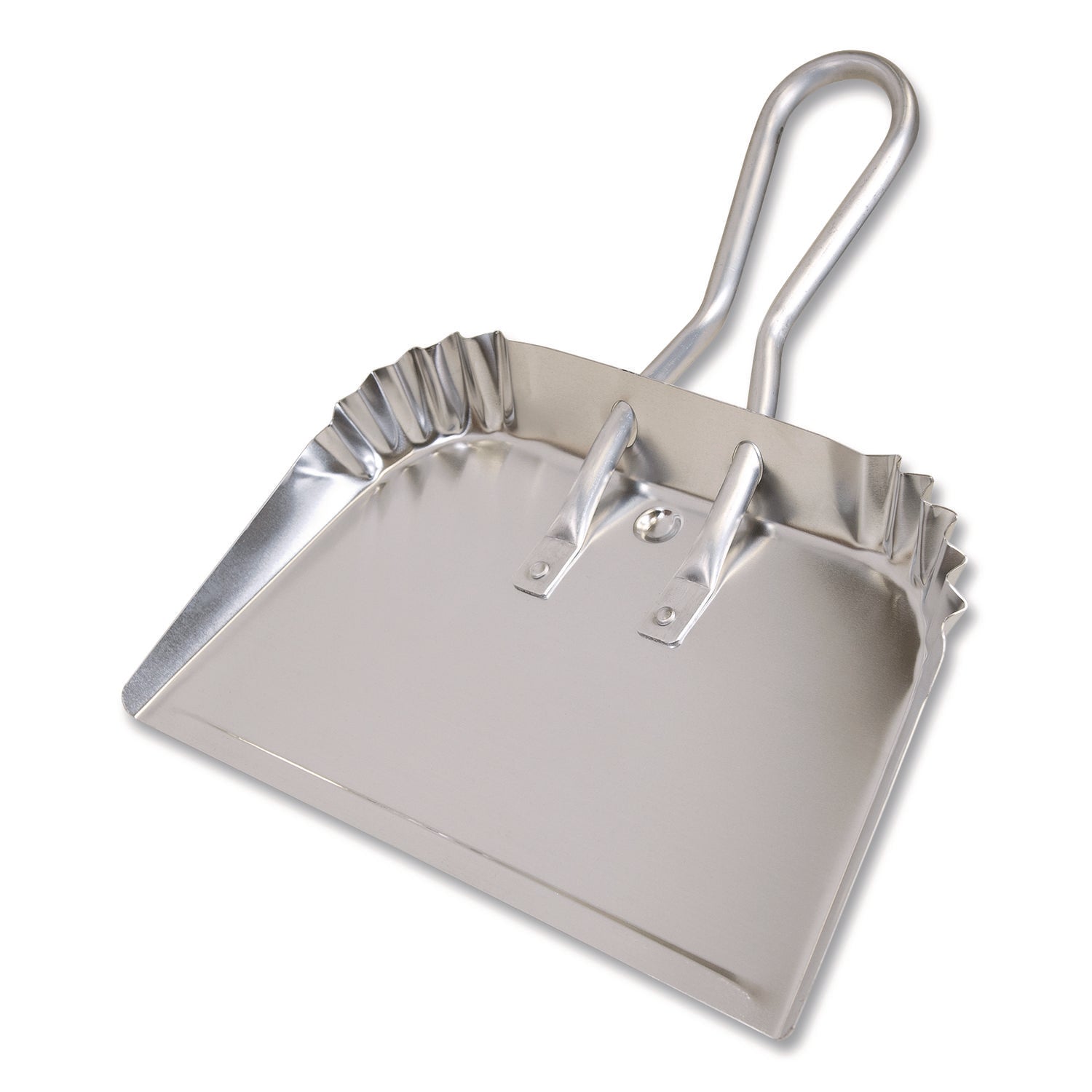 Quickie® Bulldozer Dust Pan, 17" w, Aluminum Handle, Silver