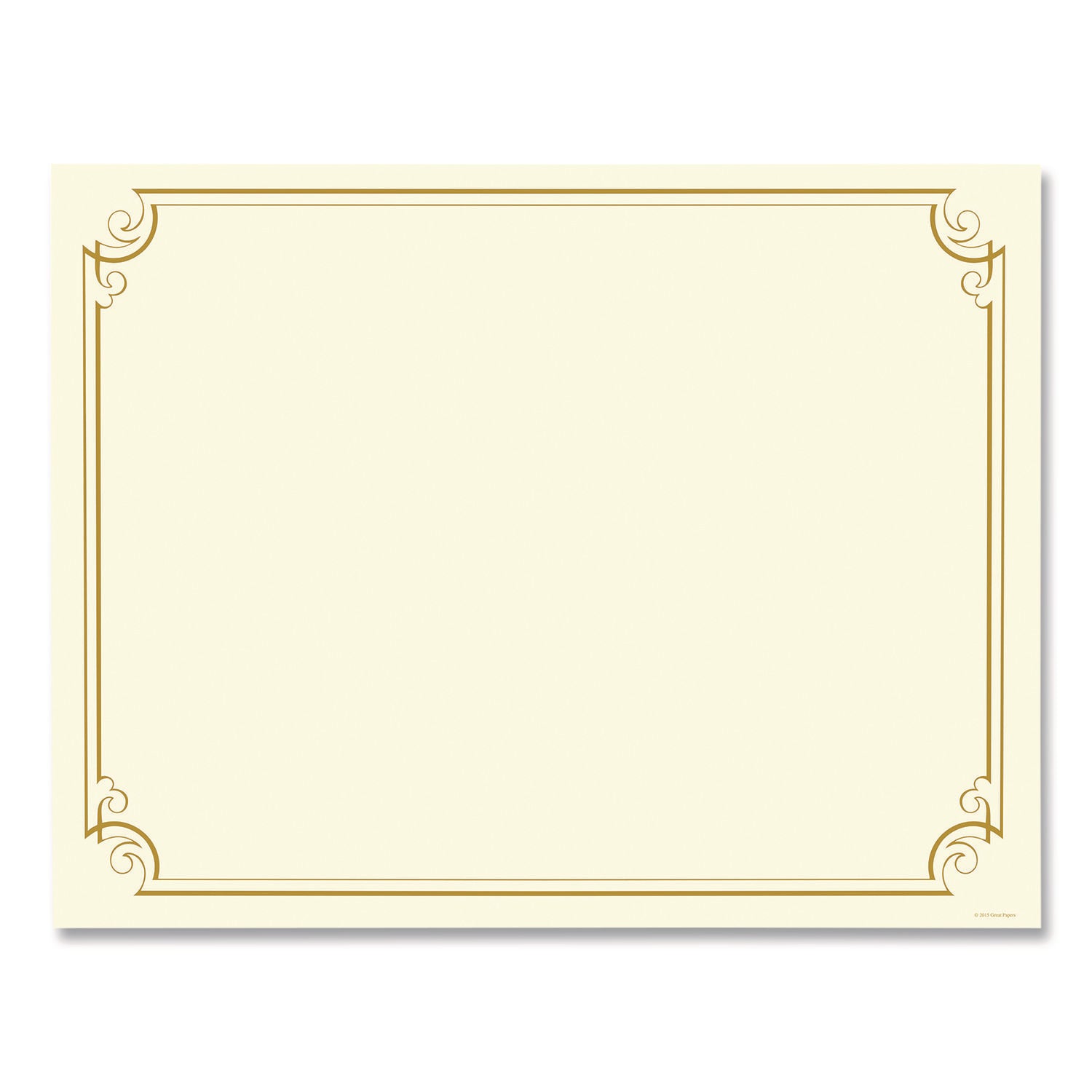 Great Papers!® Golden Scroll Frame Foil Certificate, 11 x 8.5, Beige with Gold Scroll Border, 12/Pack