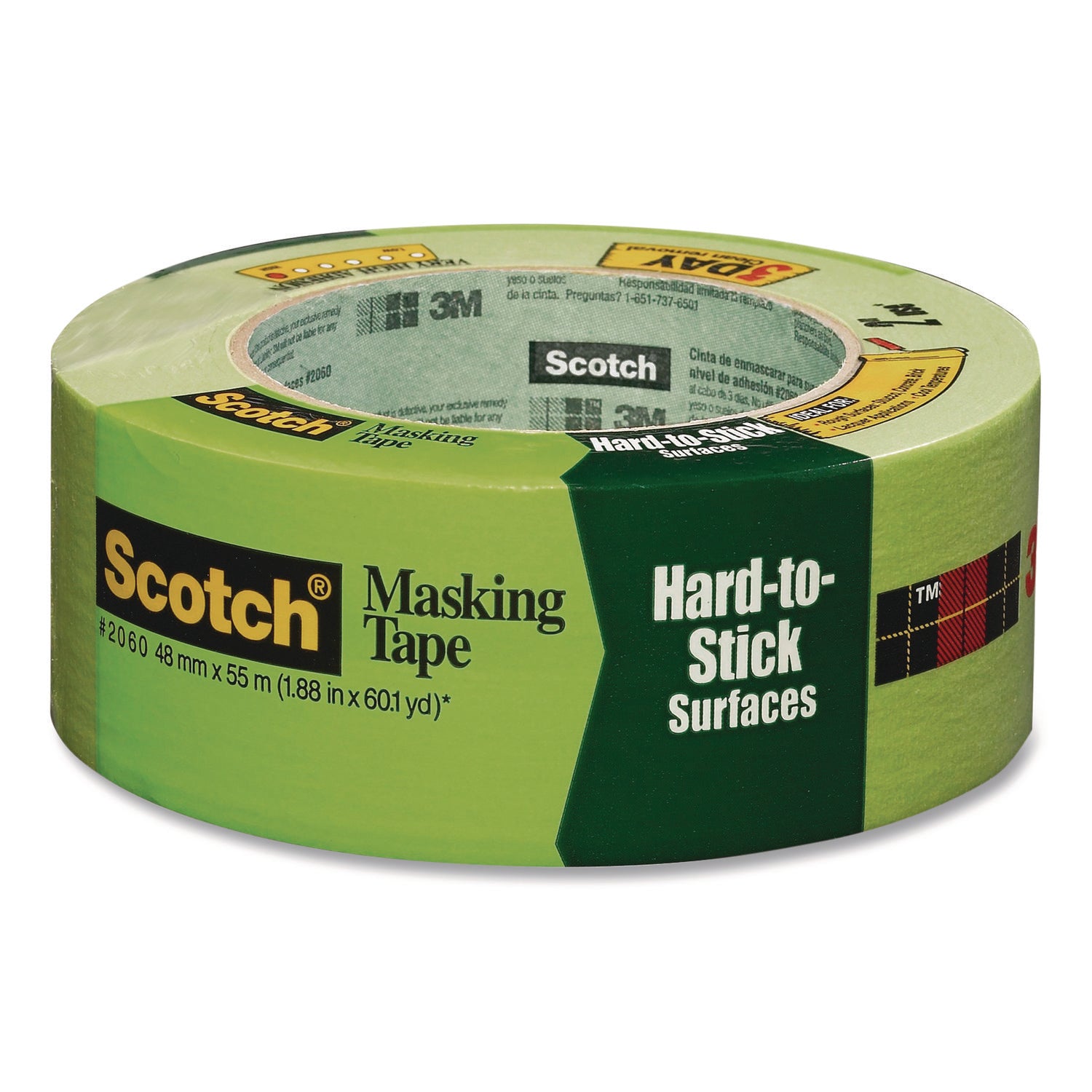 Scotch® Green Masking Tape, 3" Core, 1.88 x 60 yds