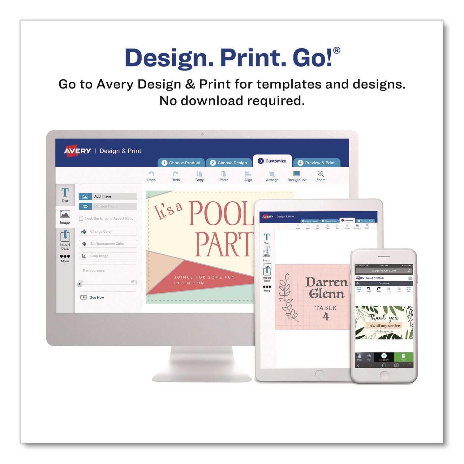 Avery® Print to the Edge Business Cards with Sure Feed Technology, 2 x 3.5, White, 160 Cards, 8/Sheet, 20 Sheets/Pack
