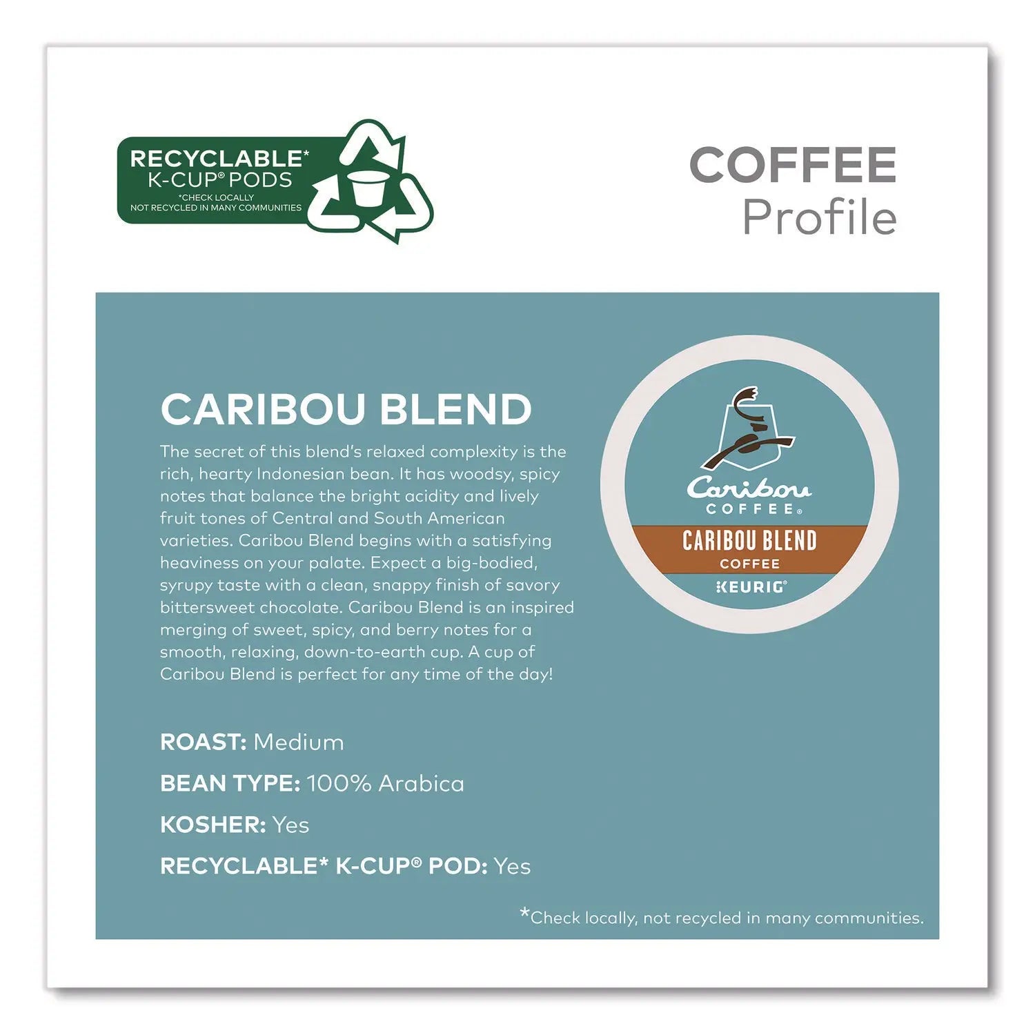 Caribou Coffee® Caribou Blend Coffee K-Cups, 0.4 oz, 44/Box Caribou Coffee® Flipcost