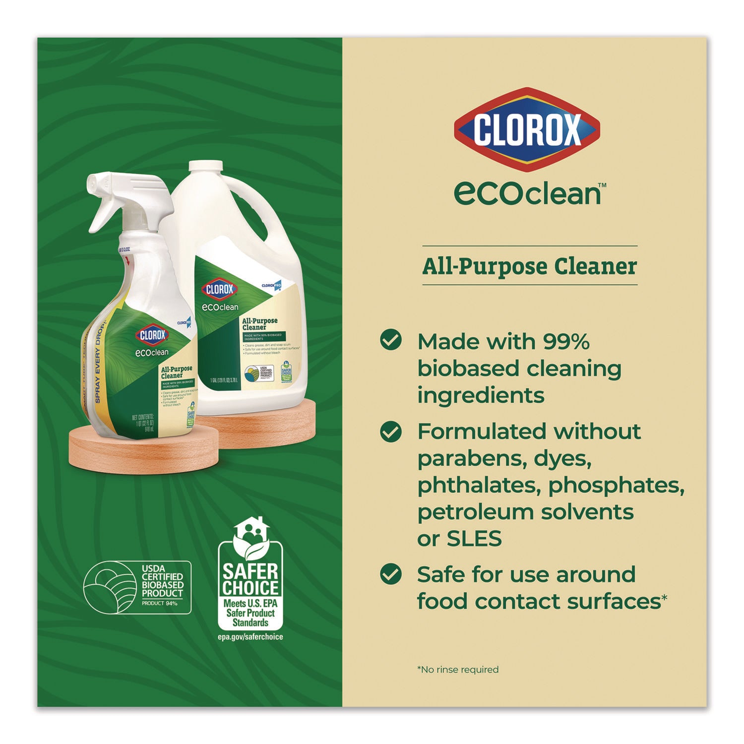 Clorox® Clorox Pro EcoClean Multipurpose Cleaner, Unscented, 32 oz Spray Bottle