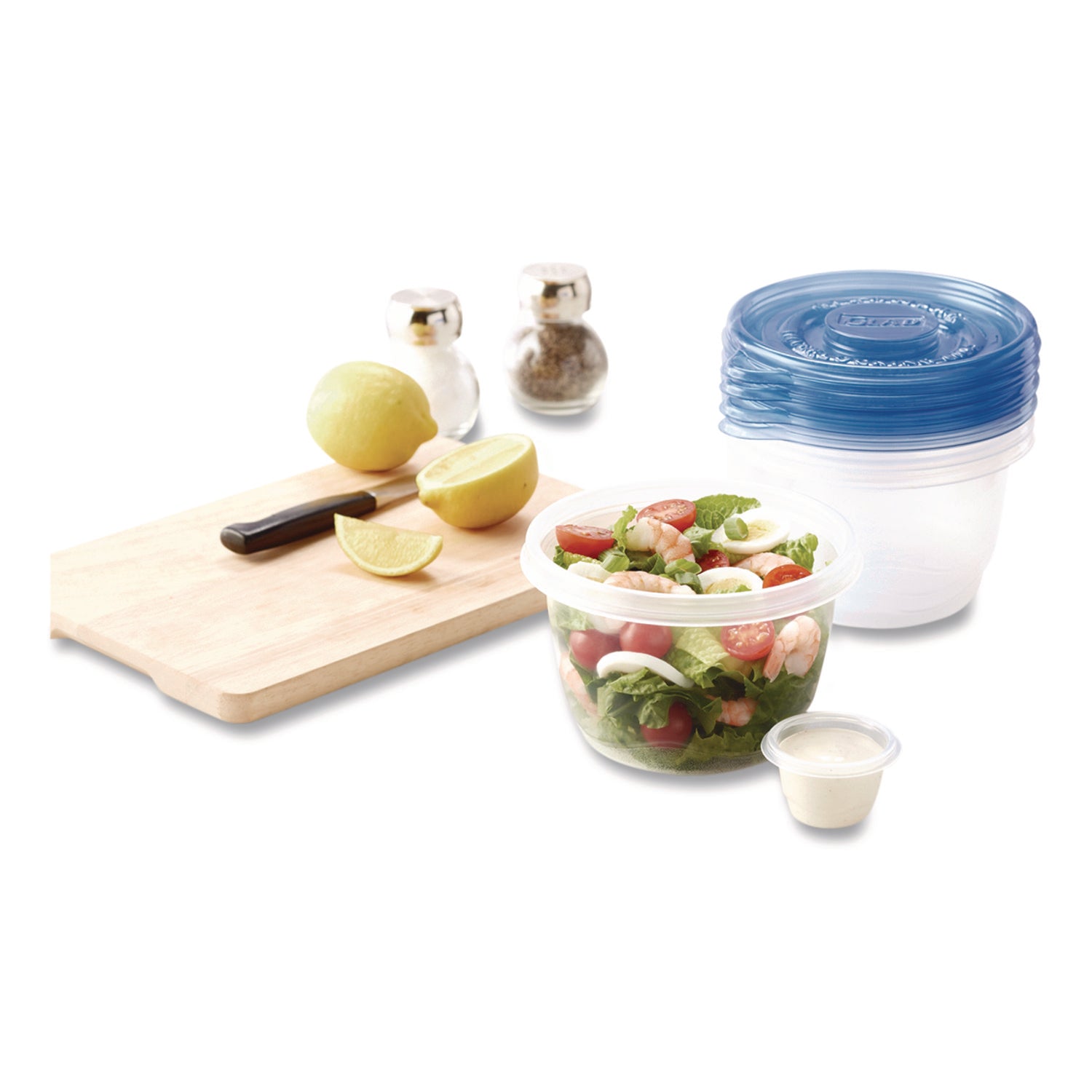Glad® To Go Lunch Containers, 2 Compartments, 32 oz, Plastic, 4/Pack