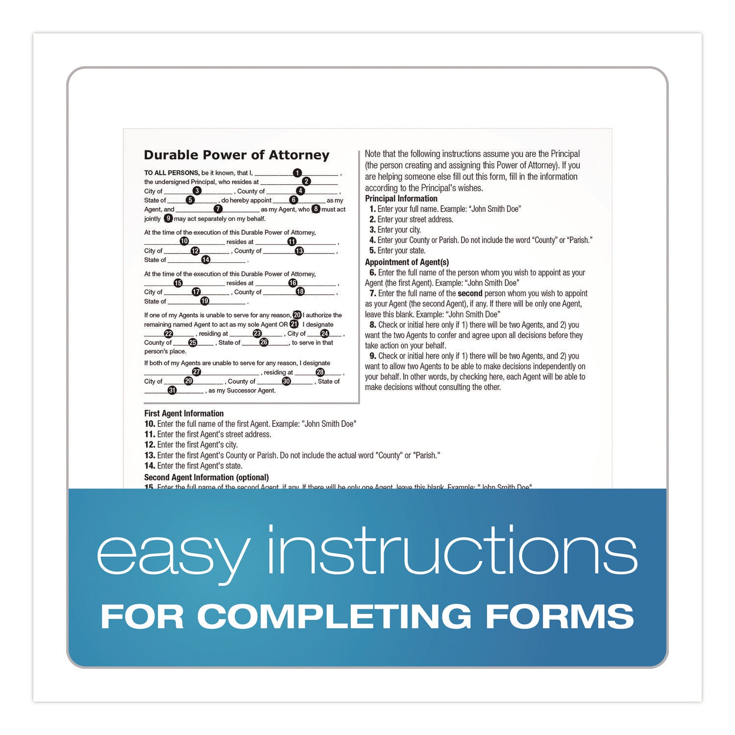 Adams® Durable Power of Attorney Digital Download with Instructions, 8.5 x 11, Unlimited Number of Forms