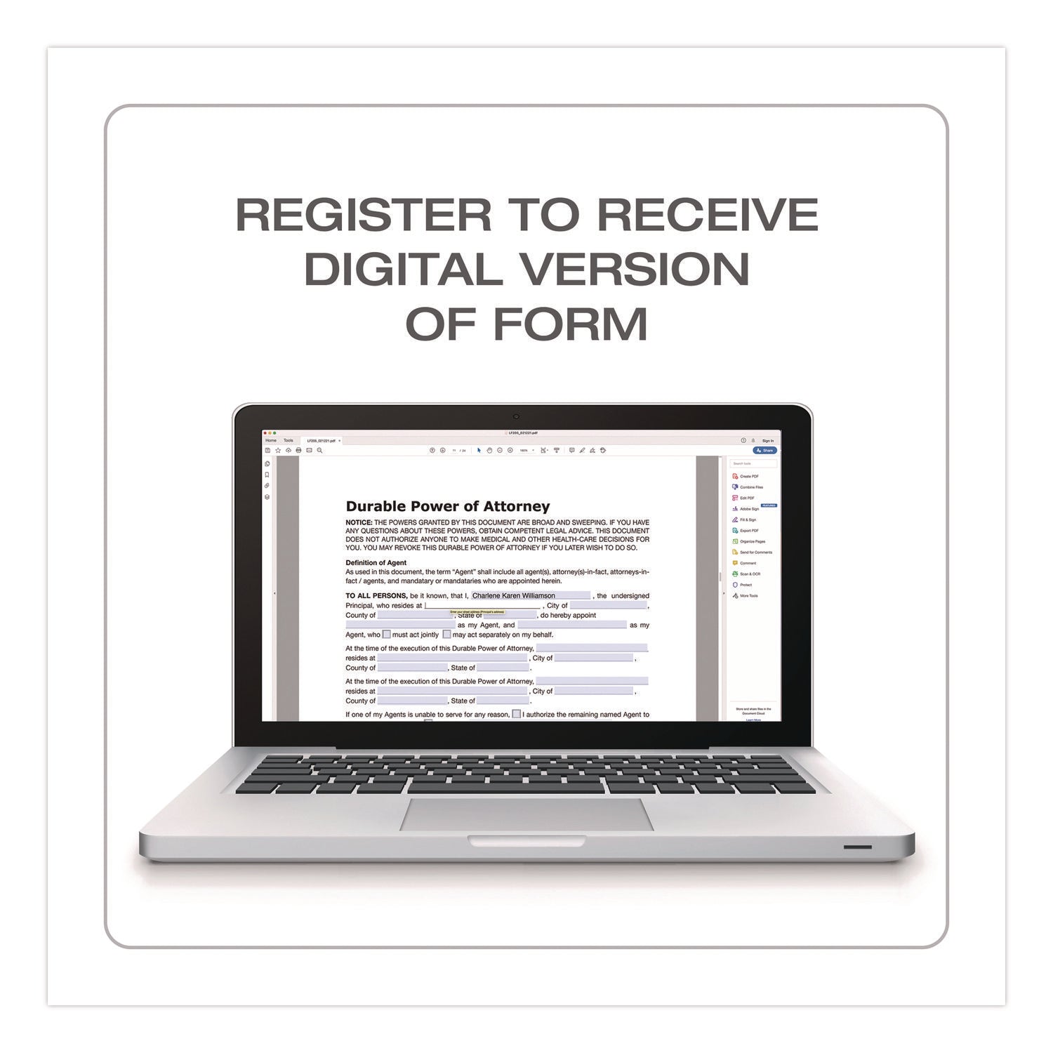 Adams® Durable Power of Attorney Digital Download with Instructions, 8.5 x 11, Unlimited Number of Forms
