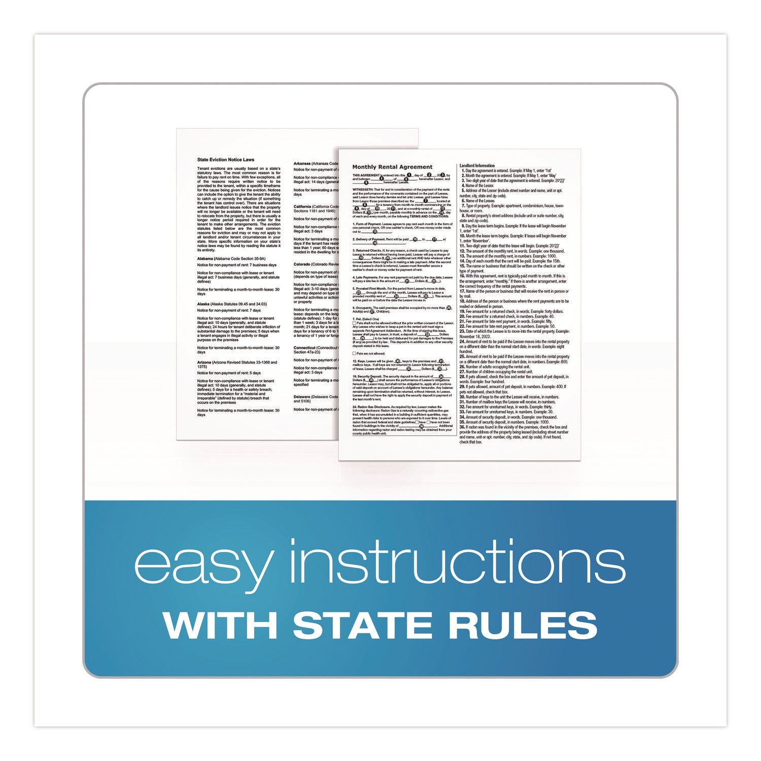 Adams® Month-to-Month Residential Rental Agreement Digital Download with Instructions, 8.5 x 11, Unlimited Number of Forms