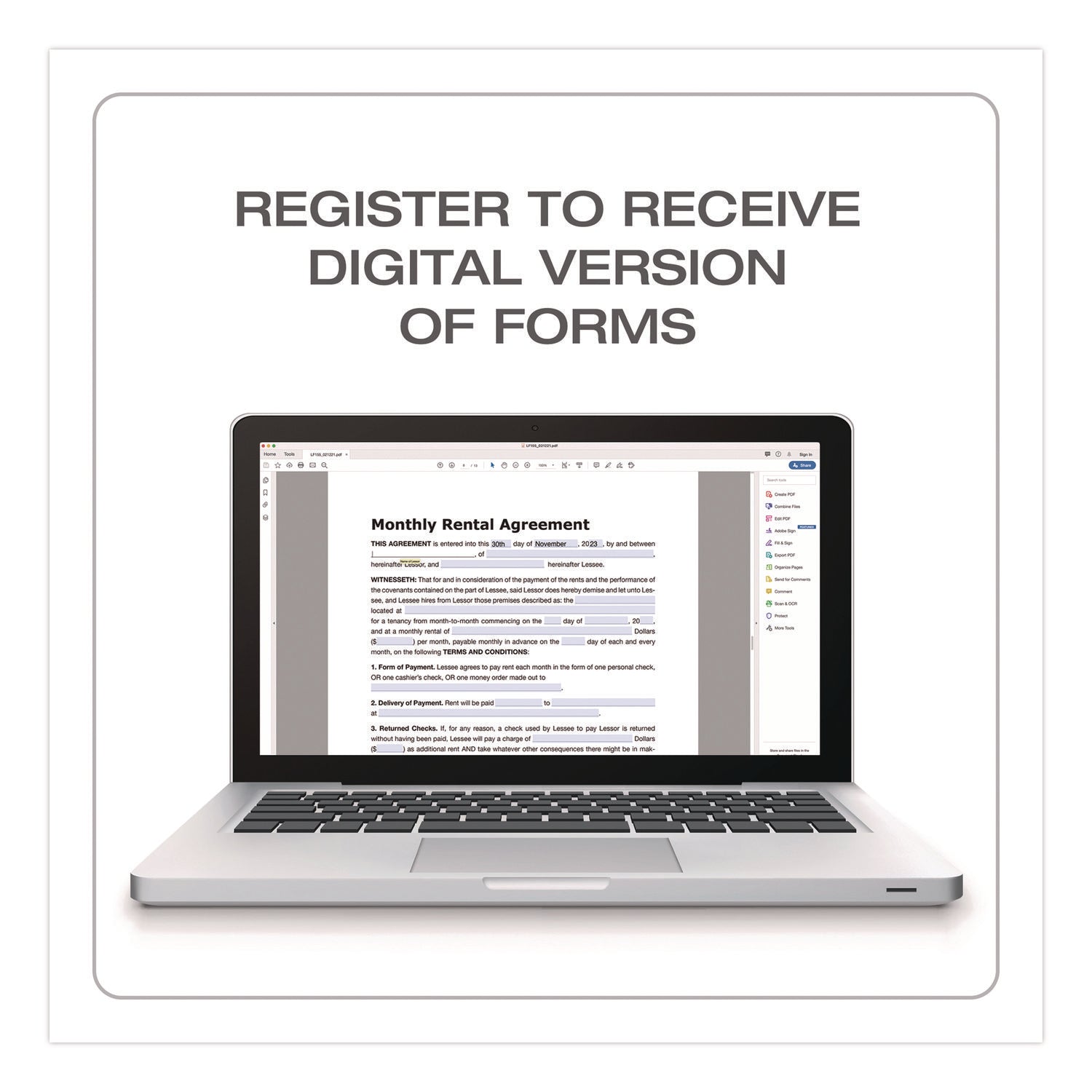Adams® Month-to-Month Residential Rental Agreement Digital Download with Instructions, 8.5 x 11, Unlimited Number of Forms