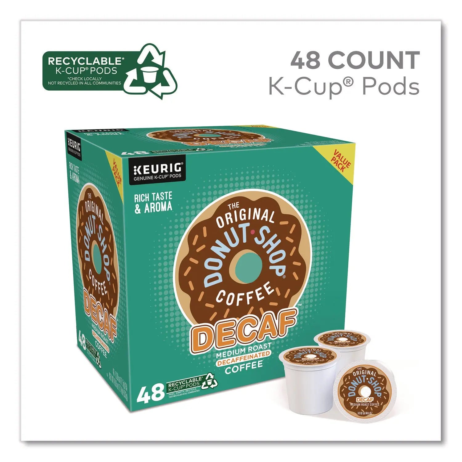 The Original Donut Shop® Decaf Coffee K-Cup Pods, 48/Box The Original Donut Shop® Flipcost