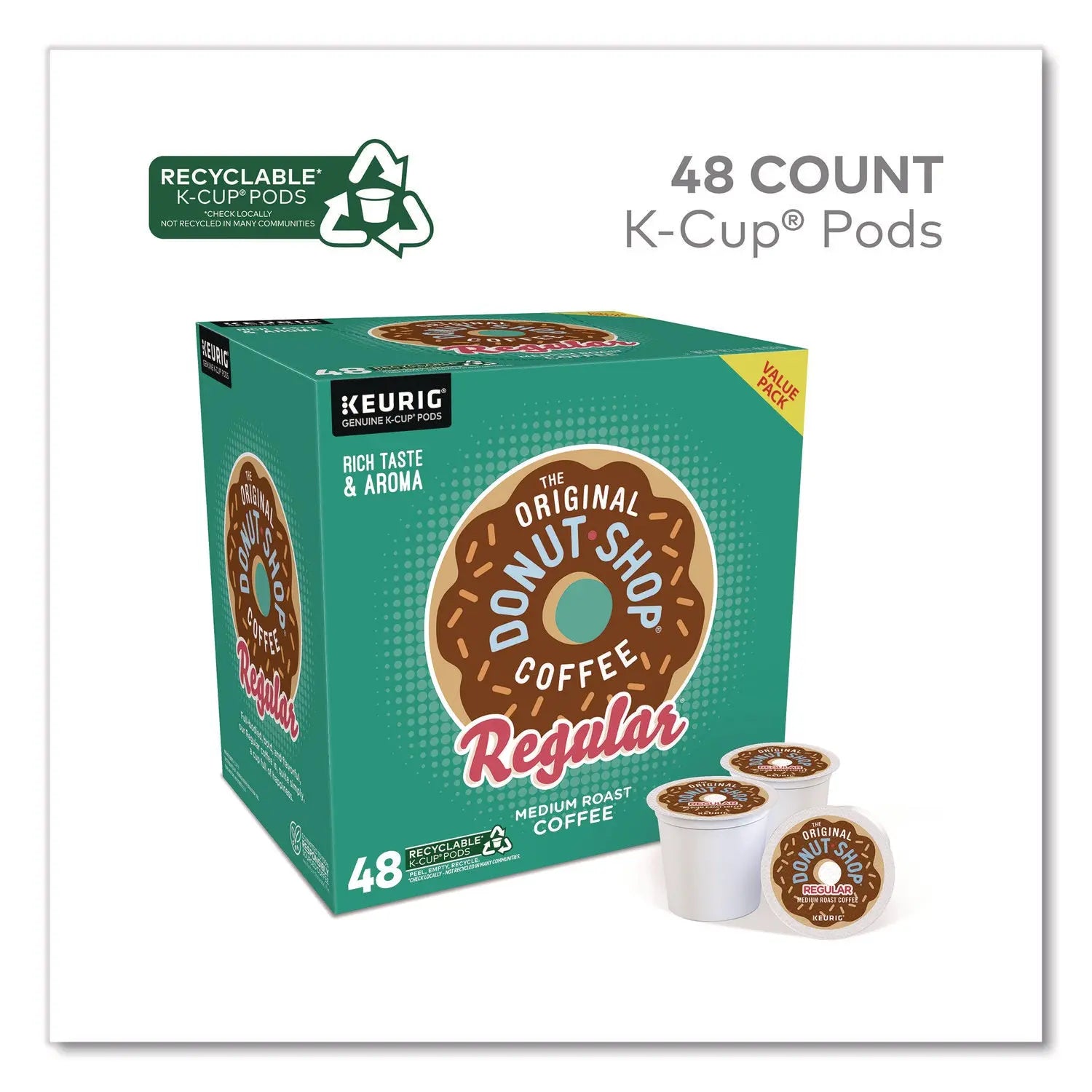 The Original Donut Shop® Donut Shop Coffee K-Cups, Regular, 0.39 oz, 48/Box The Original Donut Shop® Flipcost