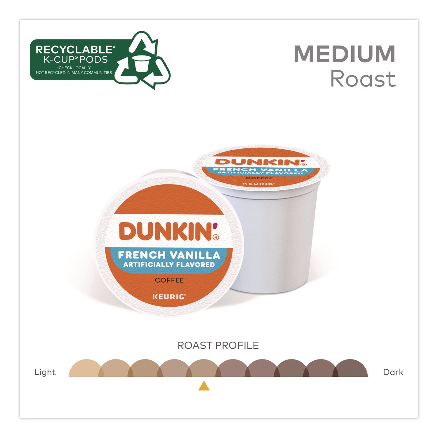 Green Mountain Coffee® French Vanilla Coffee K-Cup Pods, 0.37 oz, 22/Box, 4 Boxes/Carton