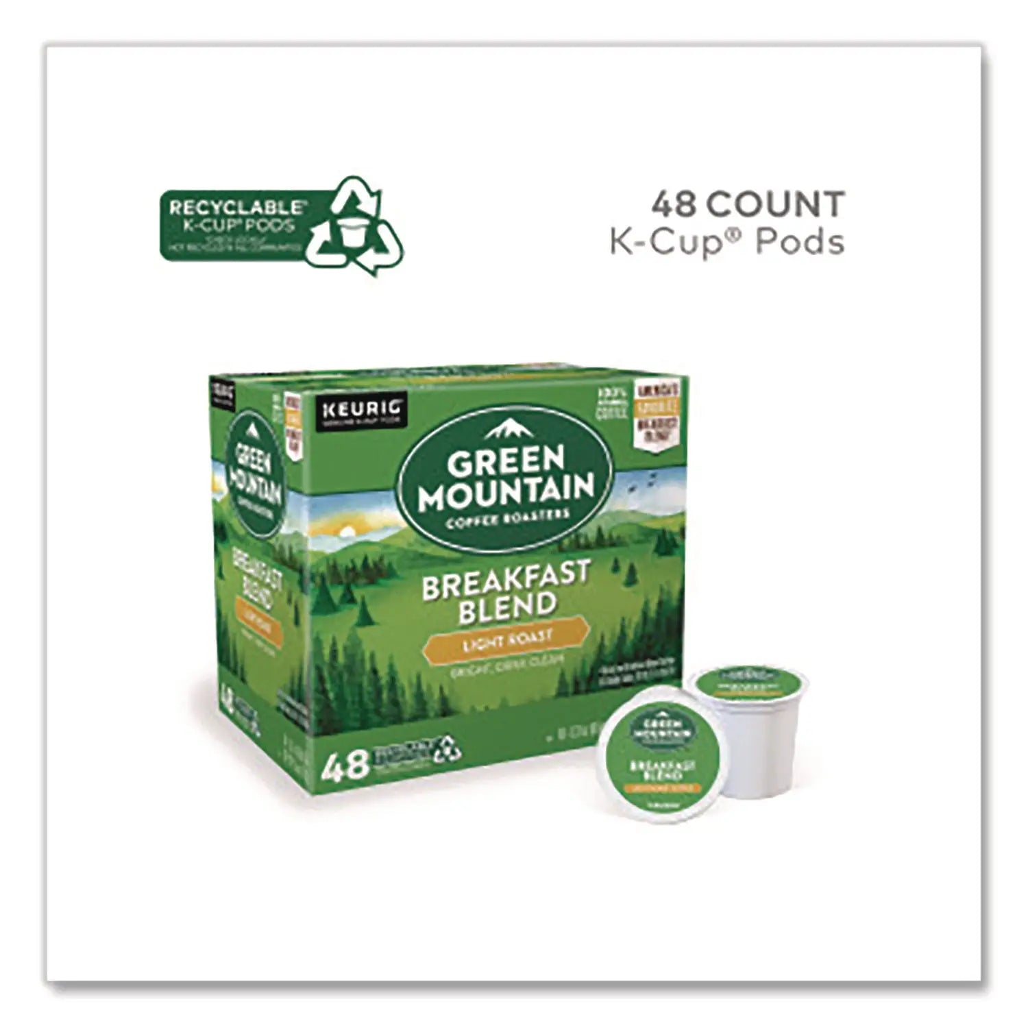 Green Mountain Coffee® Breakfast Blend Coffee K-Cups, 0.31 oz, 48/Box Green Mountain Coffee® Flipcost