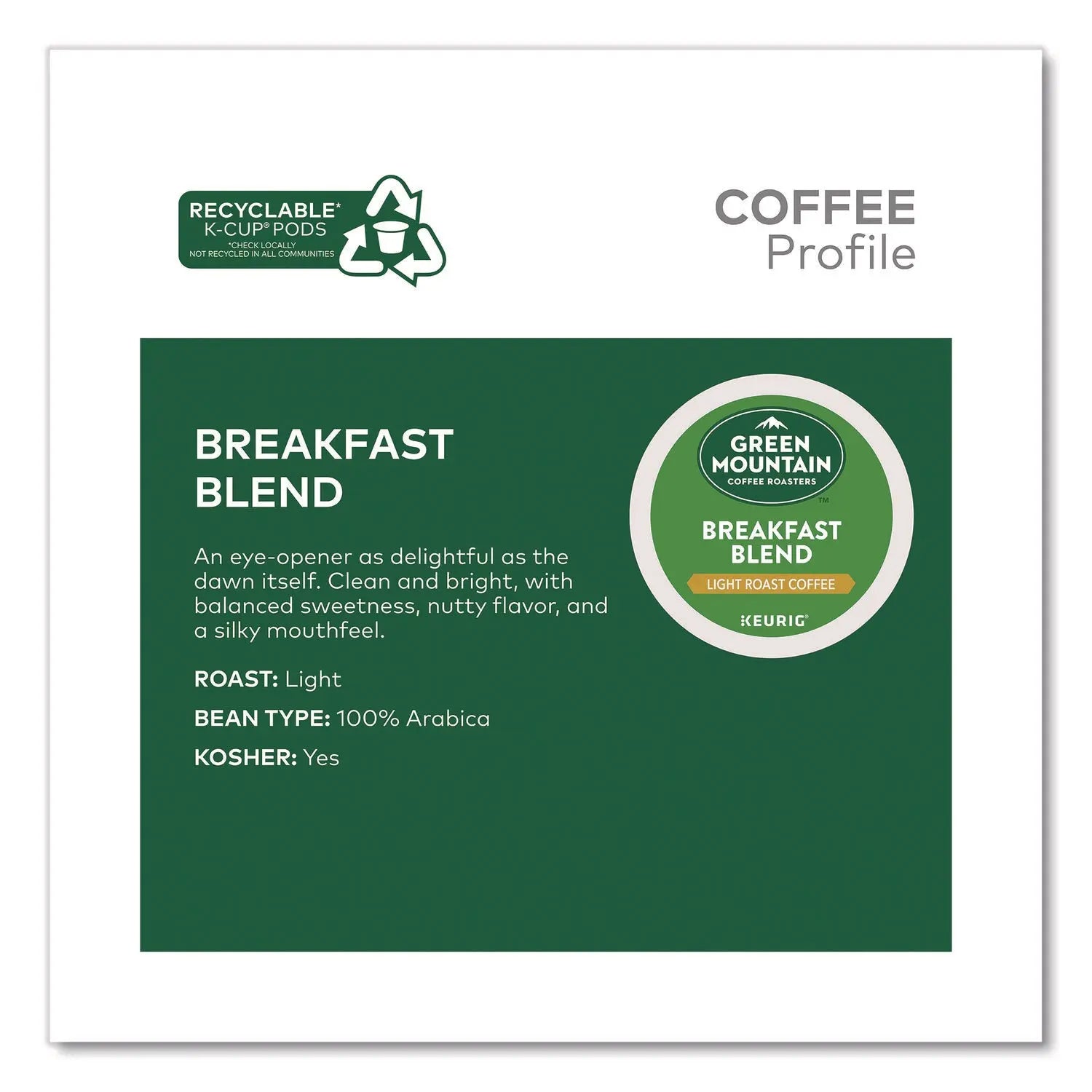 Green Mountain Coffee® Breakfast Blend Coffee K-Cups, 0.31 oz, 48/Box Green Mountain Coffee® Flipcost