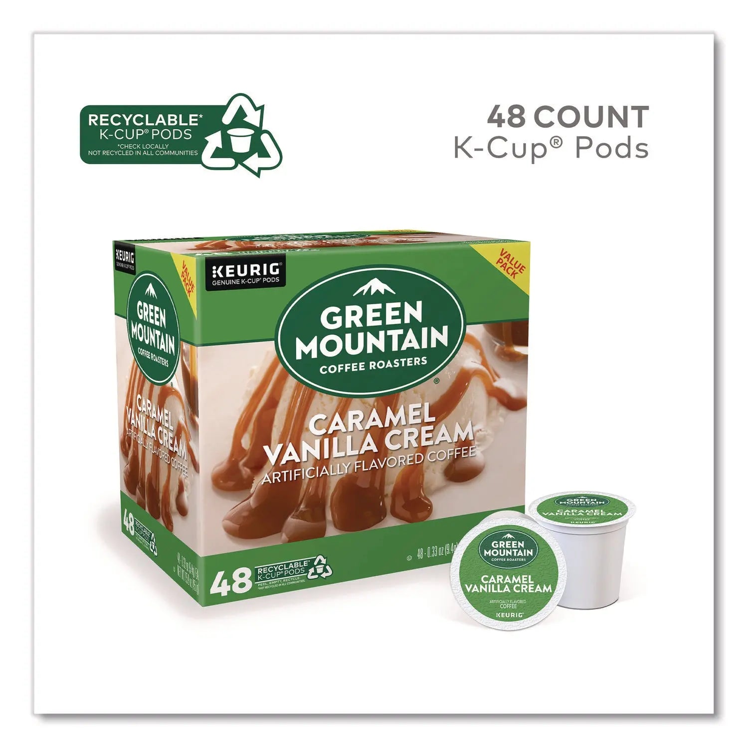 Green Mountain Coffee® Caramel Vanilla Cream Coffee K-Cups, 0.33 oz, 48/Box Green Mountain Coffee® Flipcost