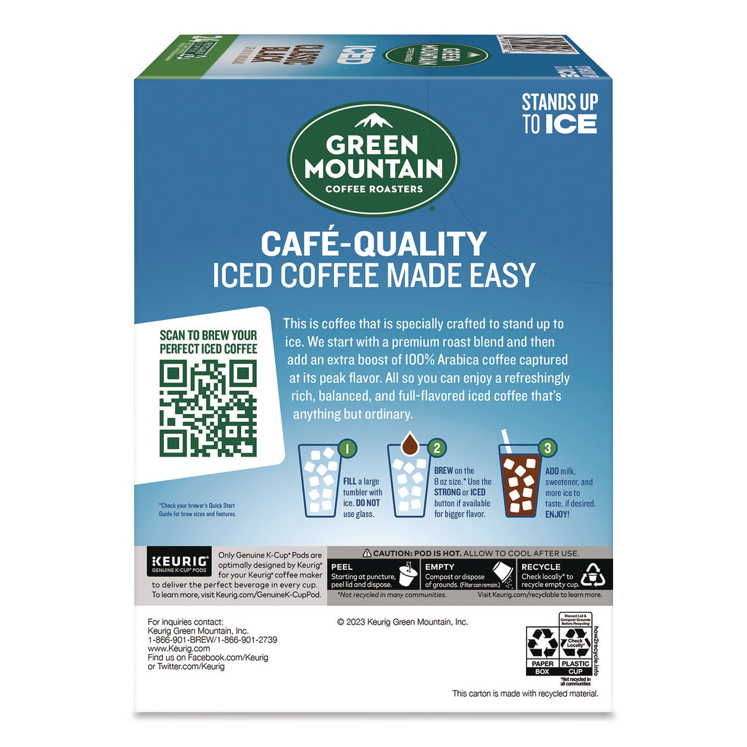 Green Mountain Coffee® Classic Black Brew Over Ice Coffee K-Cups, 0.4 oz, 24/Box