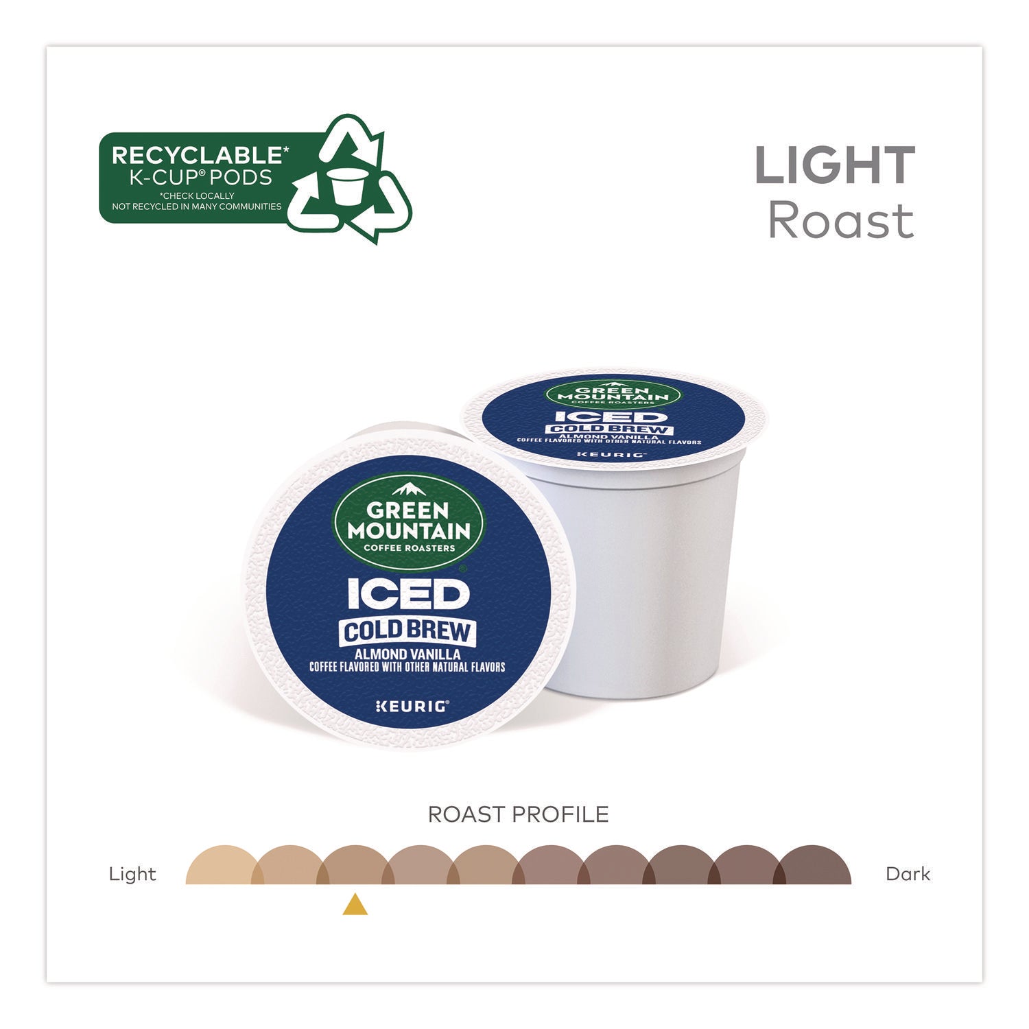 Green Mountain Coffee® Almond Vanilla Brew Over Ice Coffee K-Cups, 0.21 oz, 20/Box
