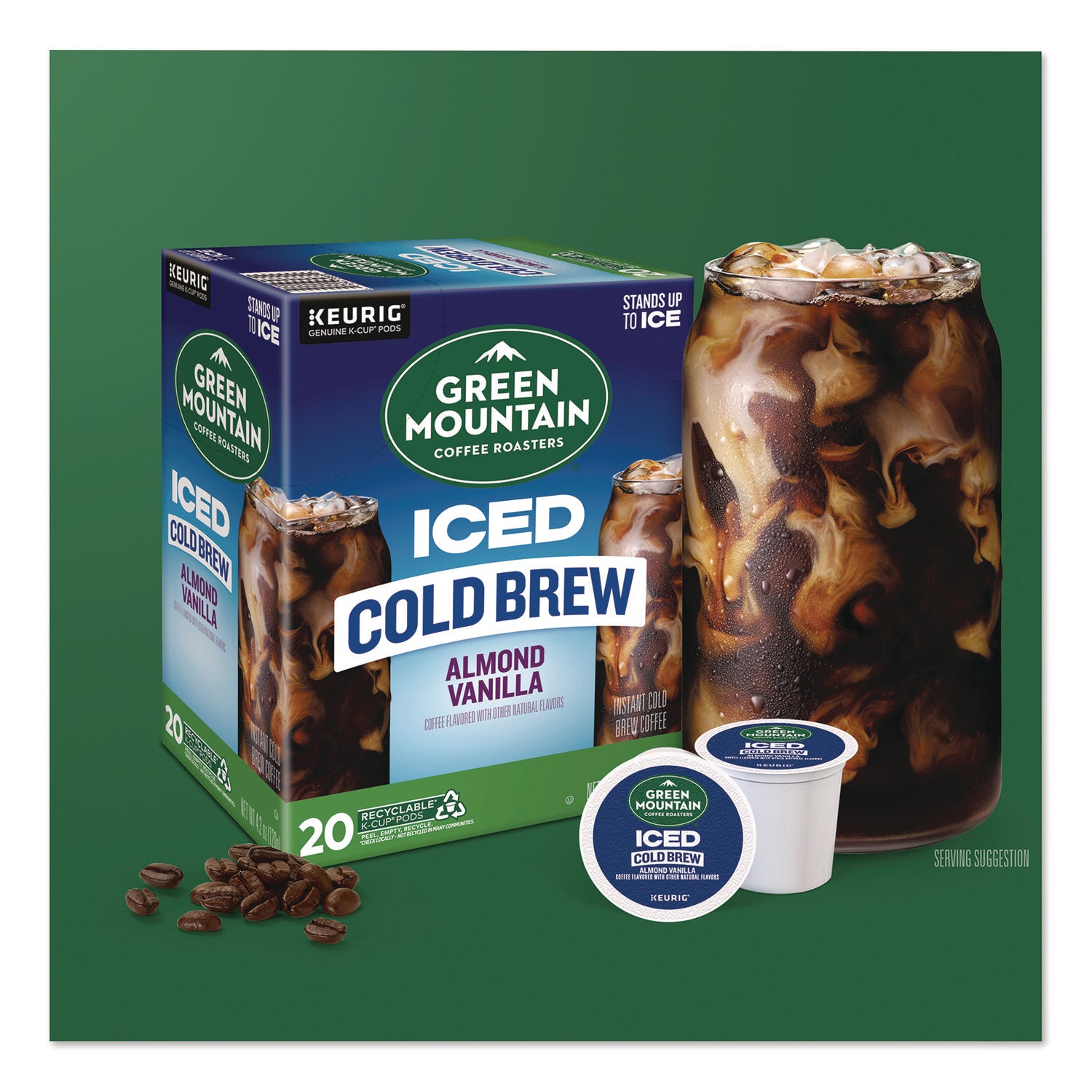Green Mountain Coffee® Almond Vanilla Brew Over Ice Coffee K-Cups, 0.21 oz, 20/Box