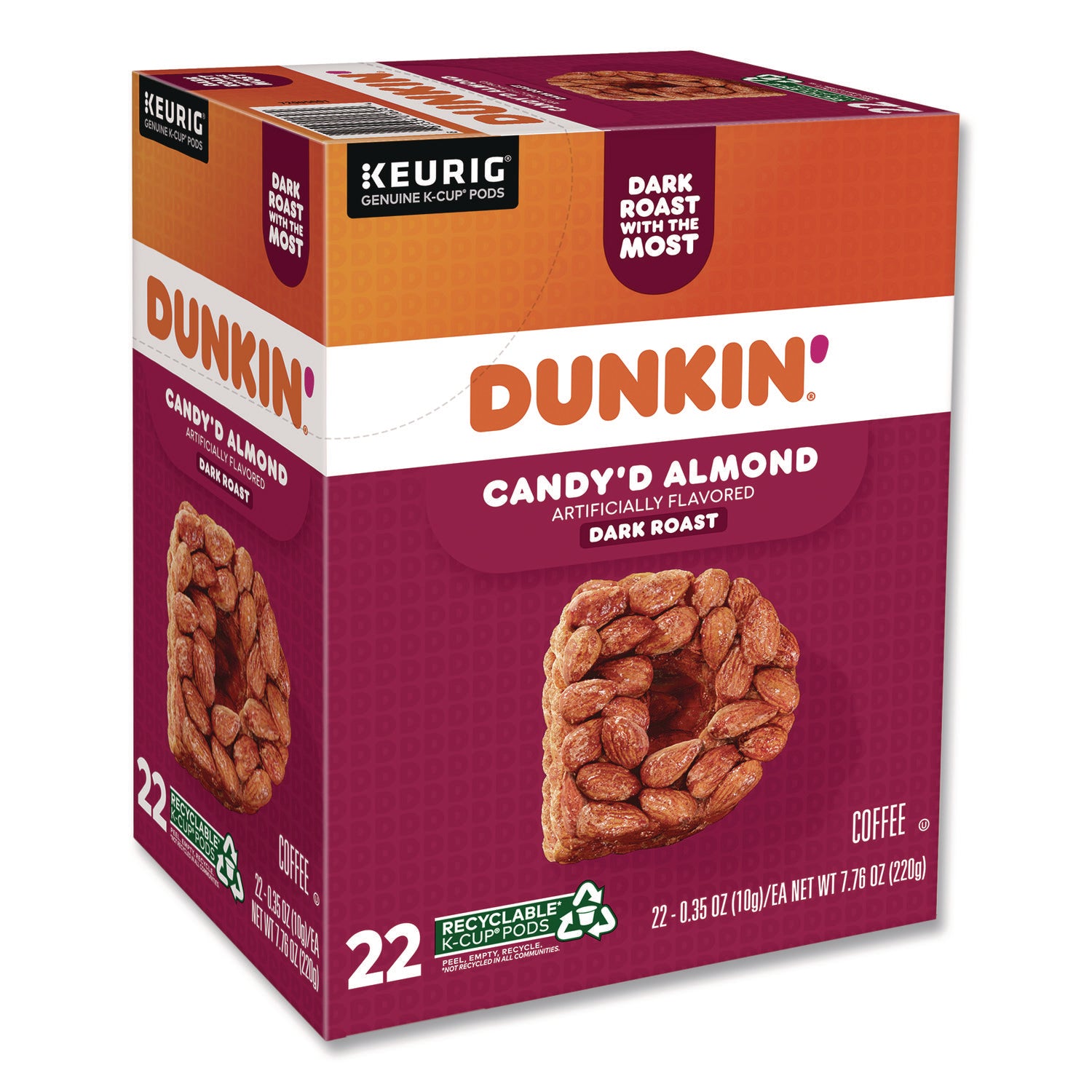 Dunkin'® Candy'd Almond Coffee K-Cups, 0.35 oz, 22/Box