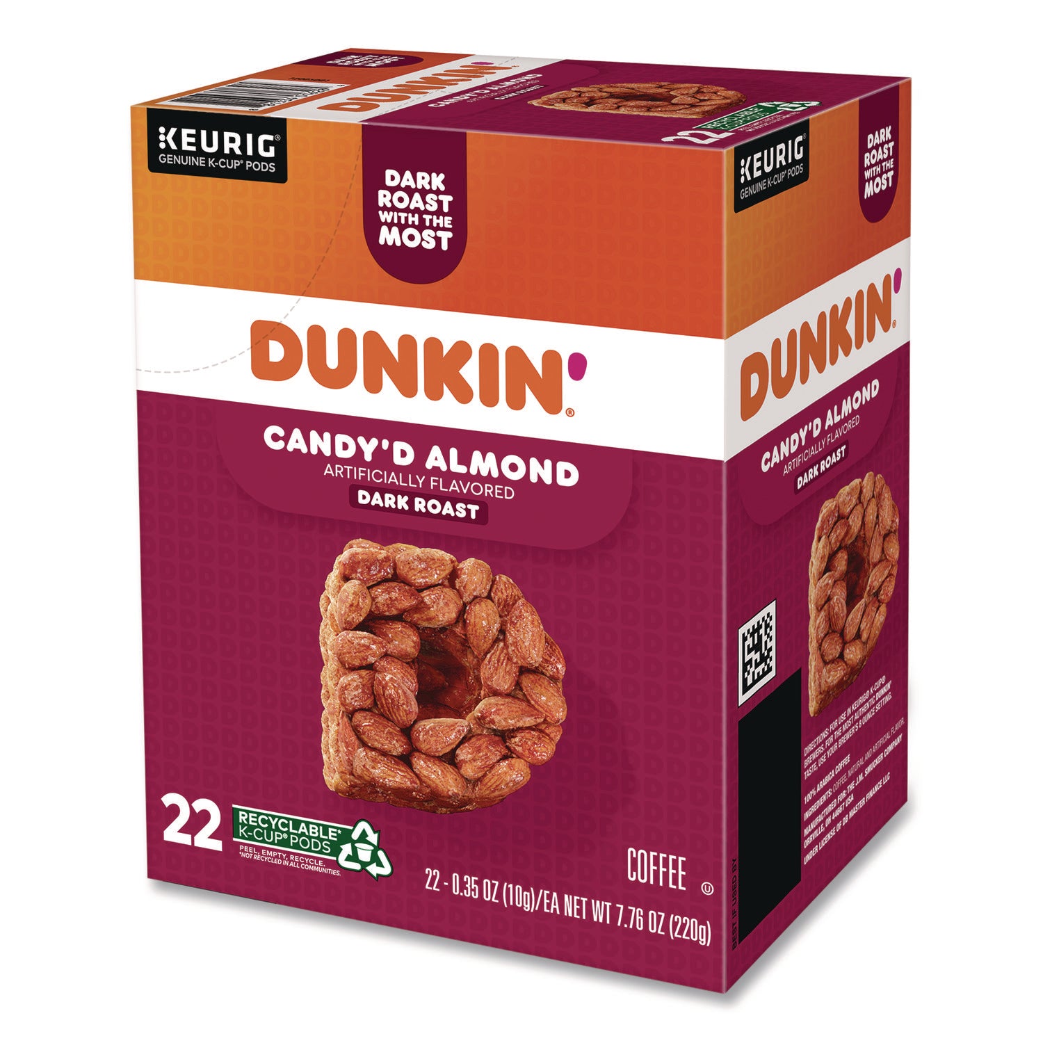 Dunkin'® Candy'd Almond Coffee K-Cups, 0.35 oz, 22/Box