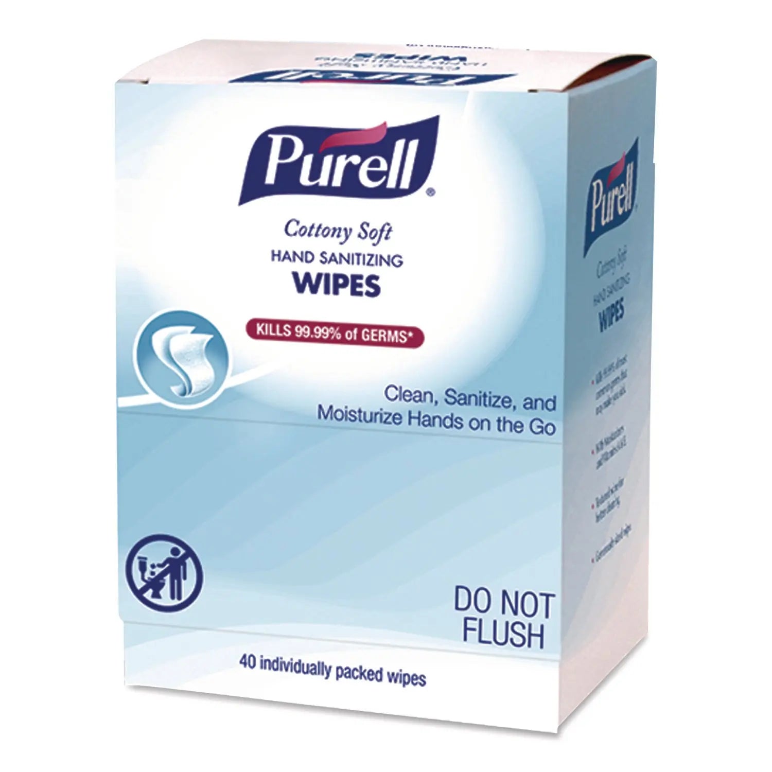 PURELL® Cottony Soft Individually Wrapped Sanitizing Hand Wipes, 5 x 7, Herbal Scent, White, 480/Carton PURELL® Flipcost