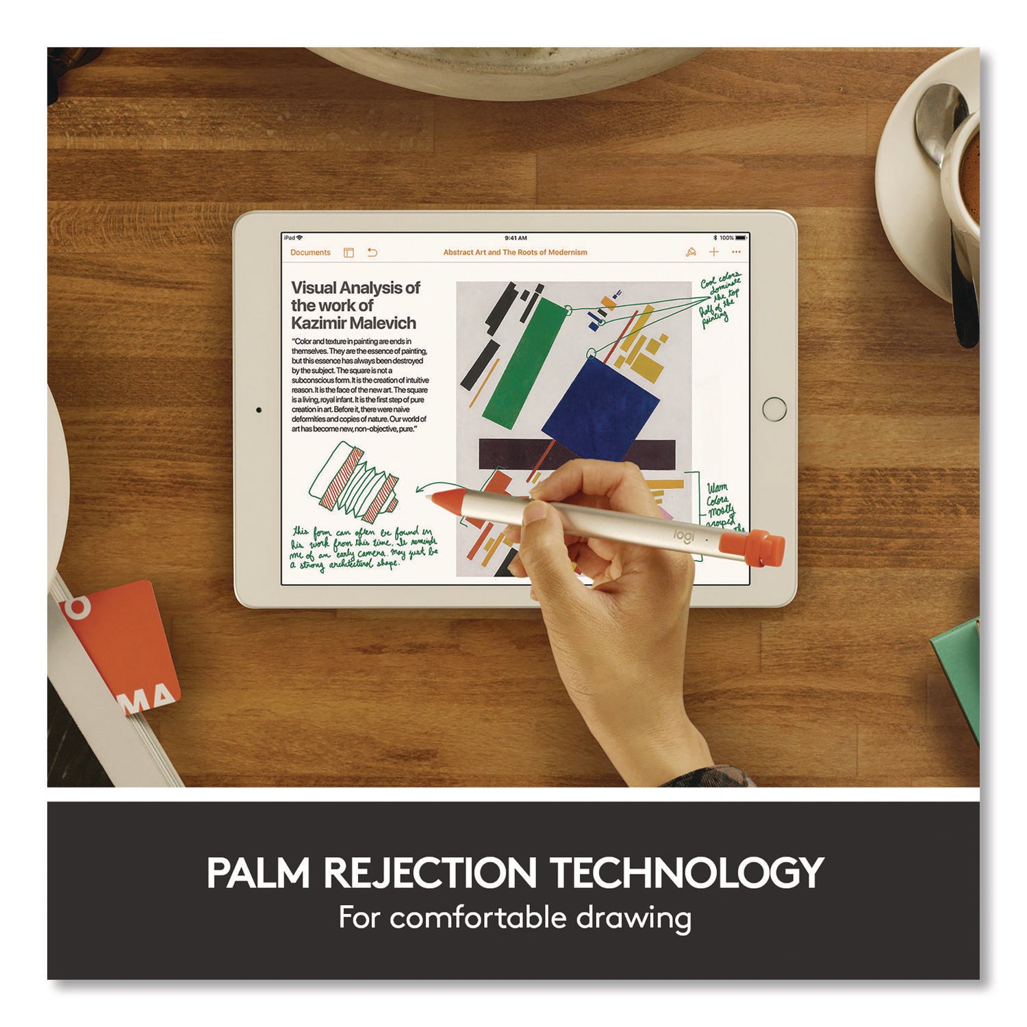 Logitech® Crayon, for iPad, Silver/Orange